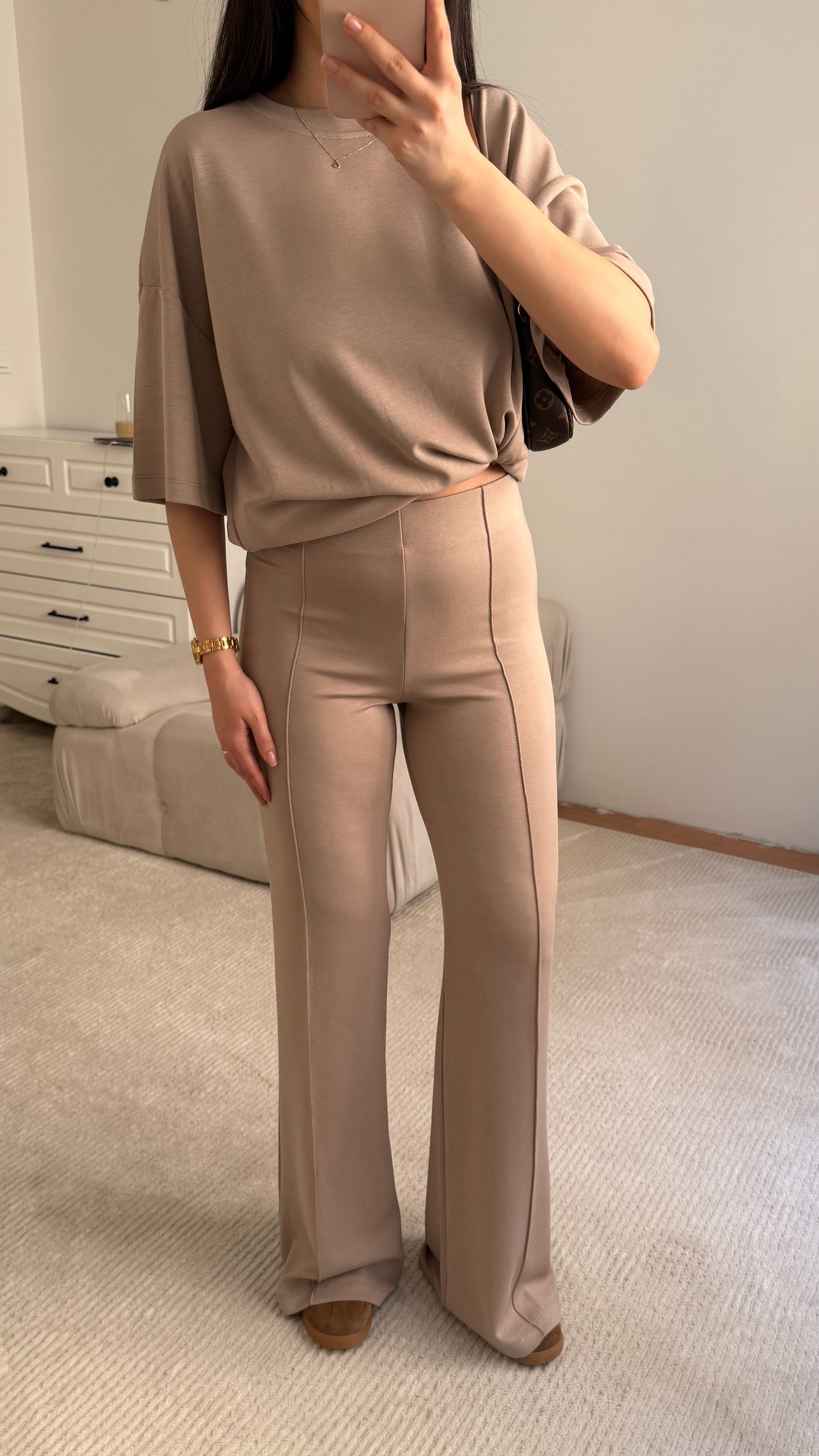 Mng Bej Oversize İkili Takım