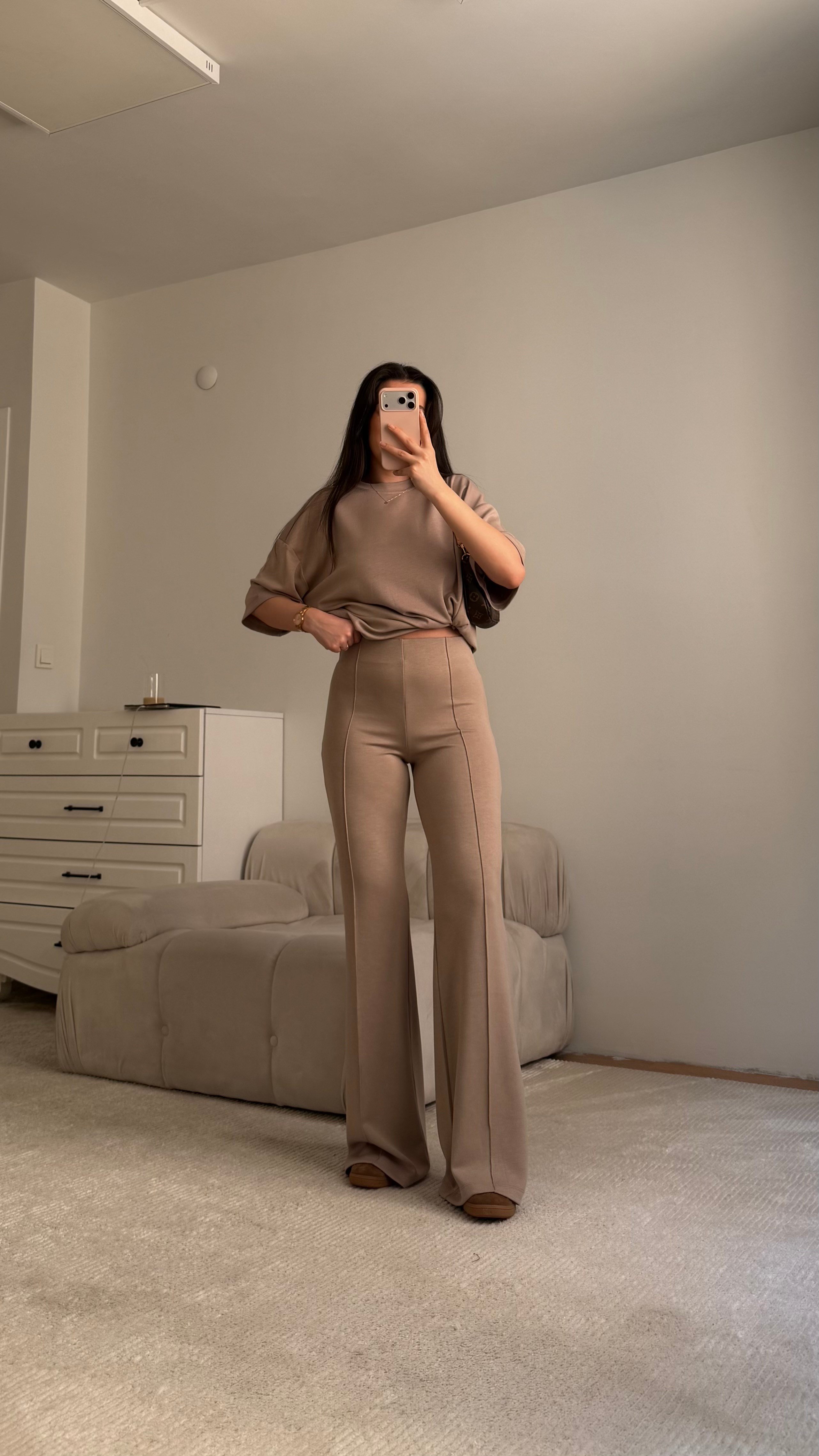 Mng Bej Oversize İkili Takım