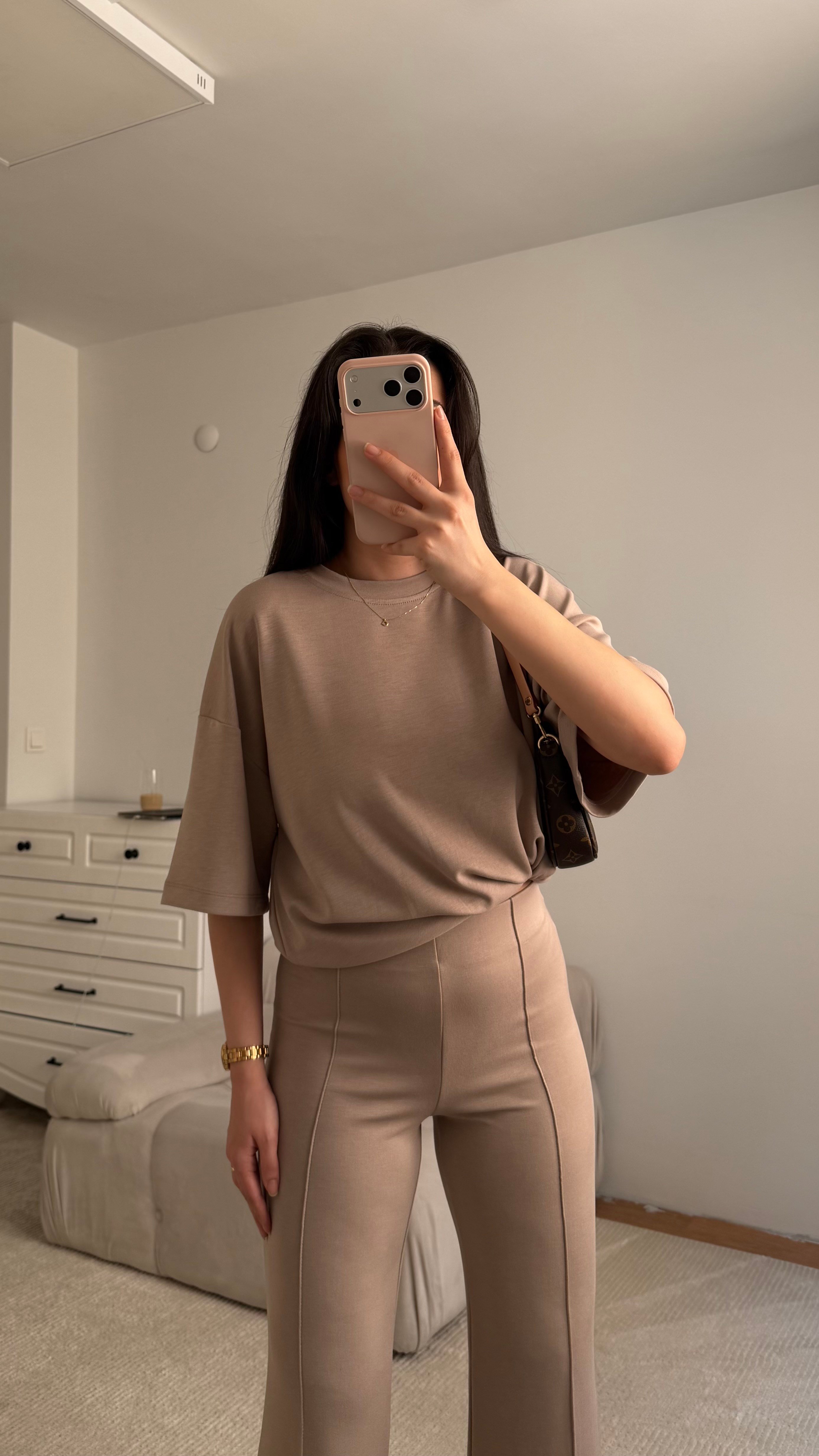 Mng Bej Oversize İkili Takım