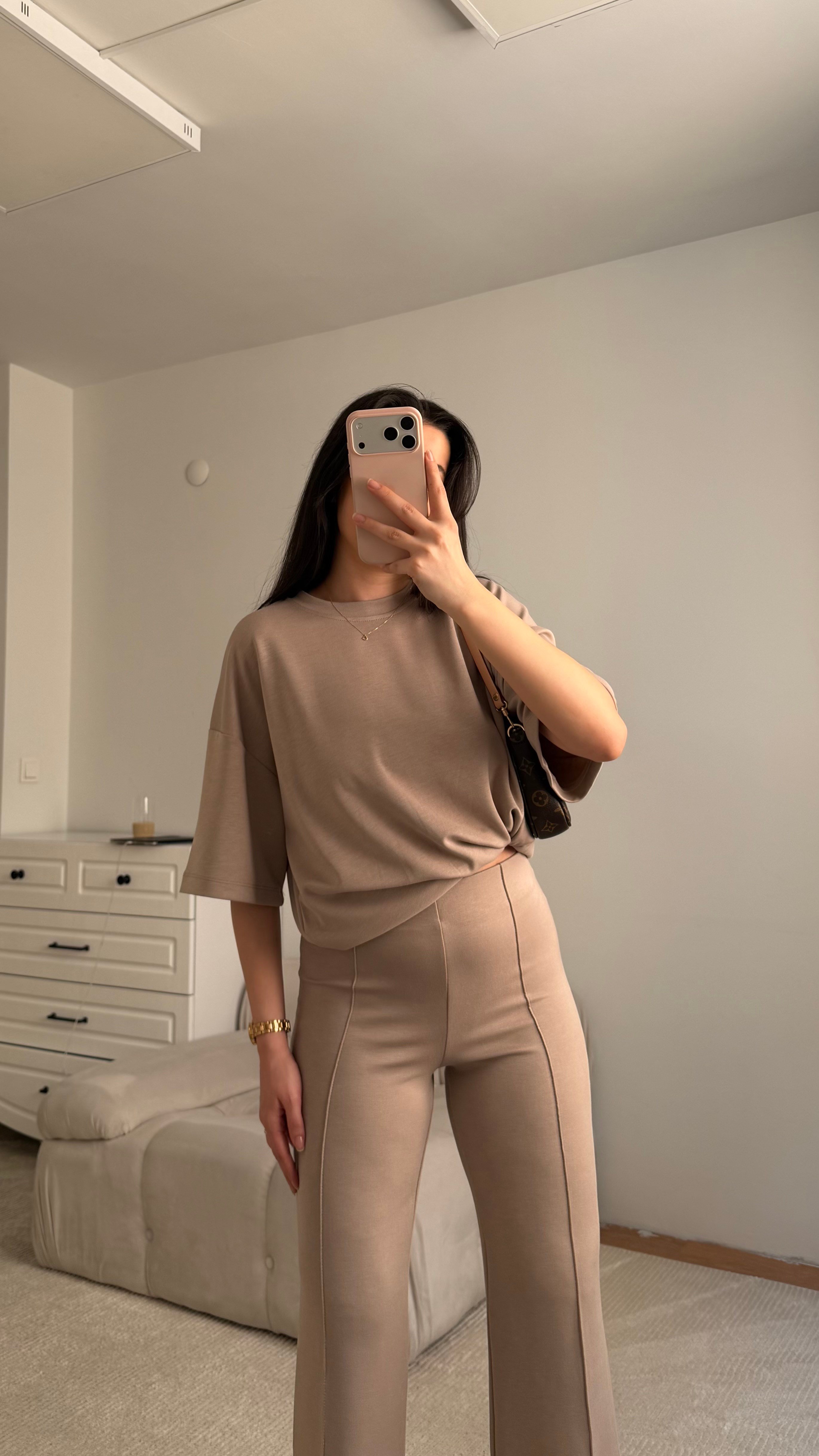 Mng Bej Oversize İkili Takım