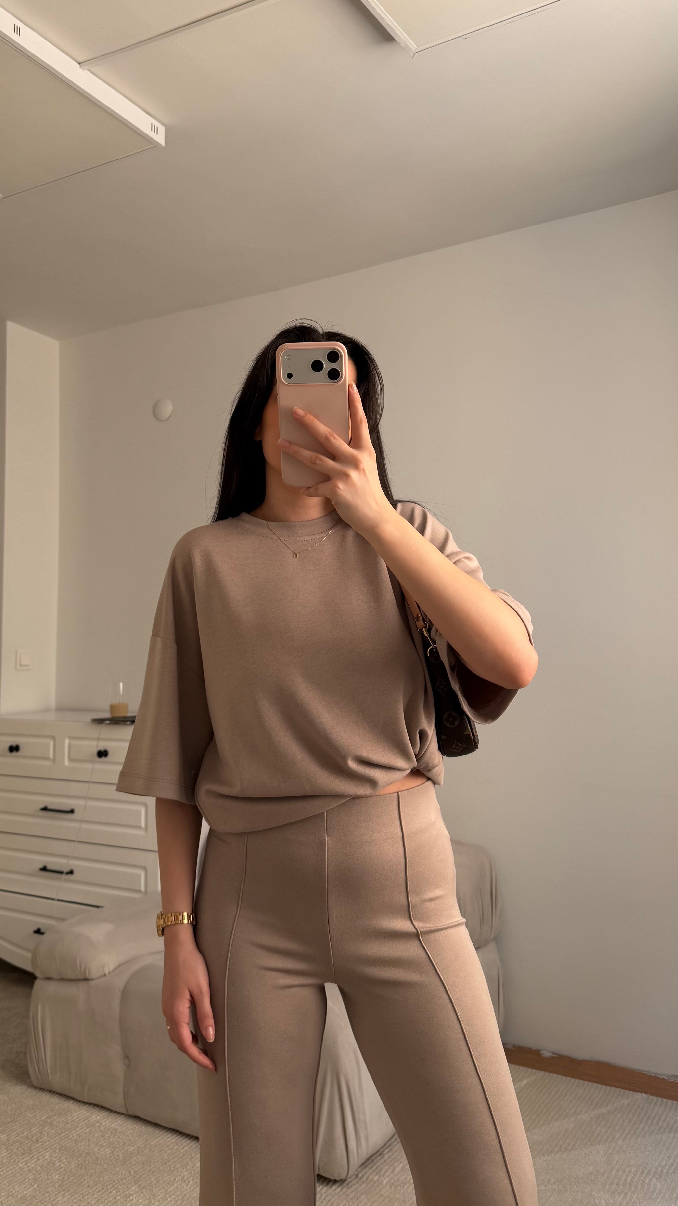Mng Bej Oversize İkili Takım