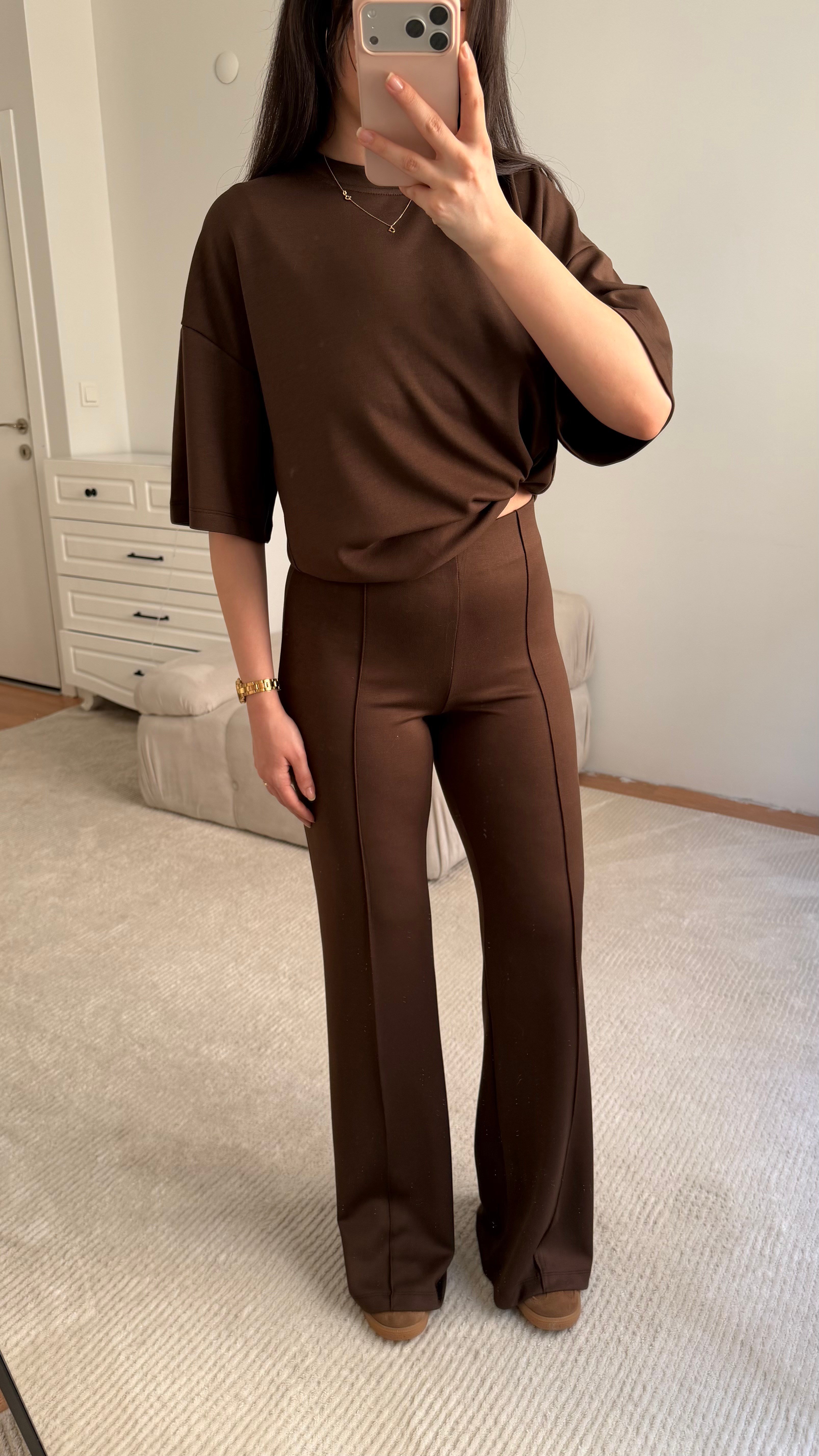 Mng Kahve Oversize İkili Takım