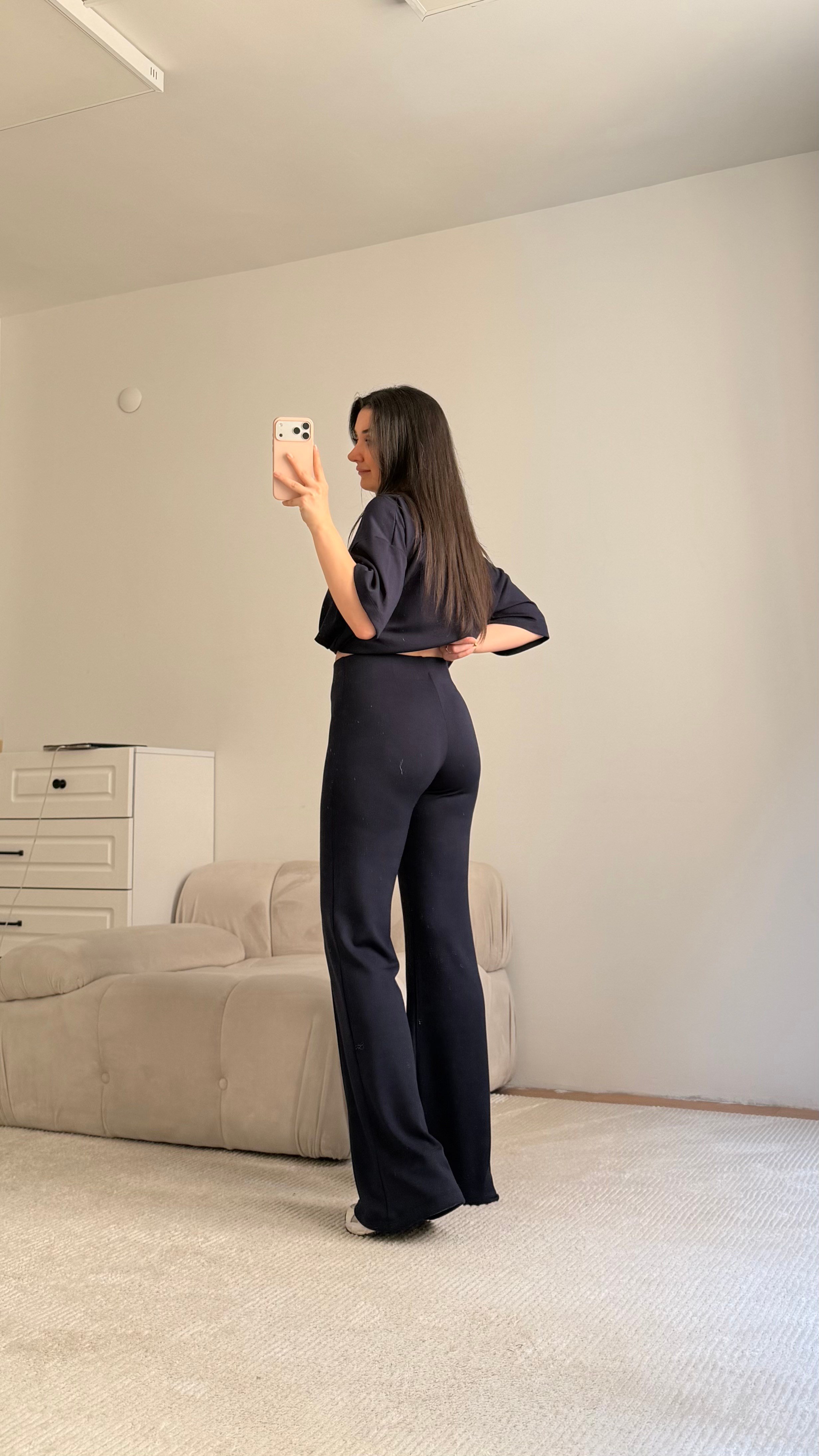 Mng Lacivert Oversize İkili Takım