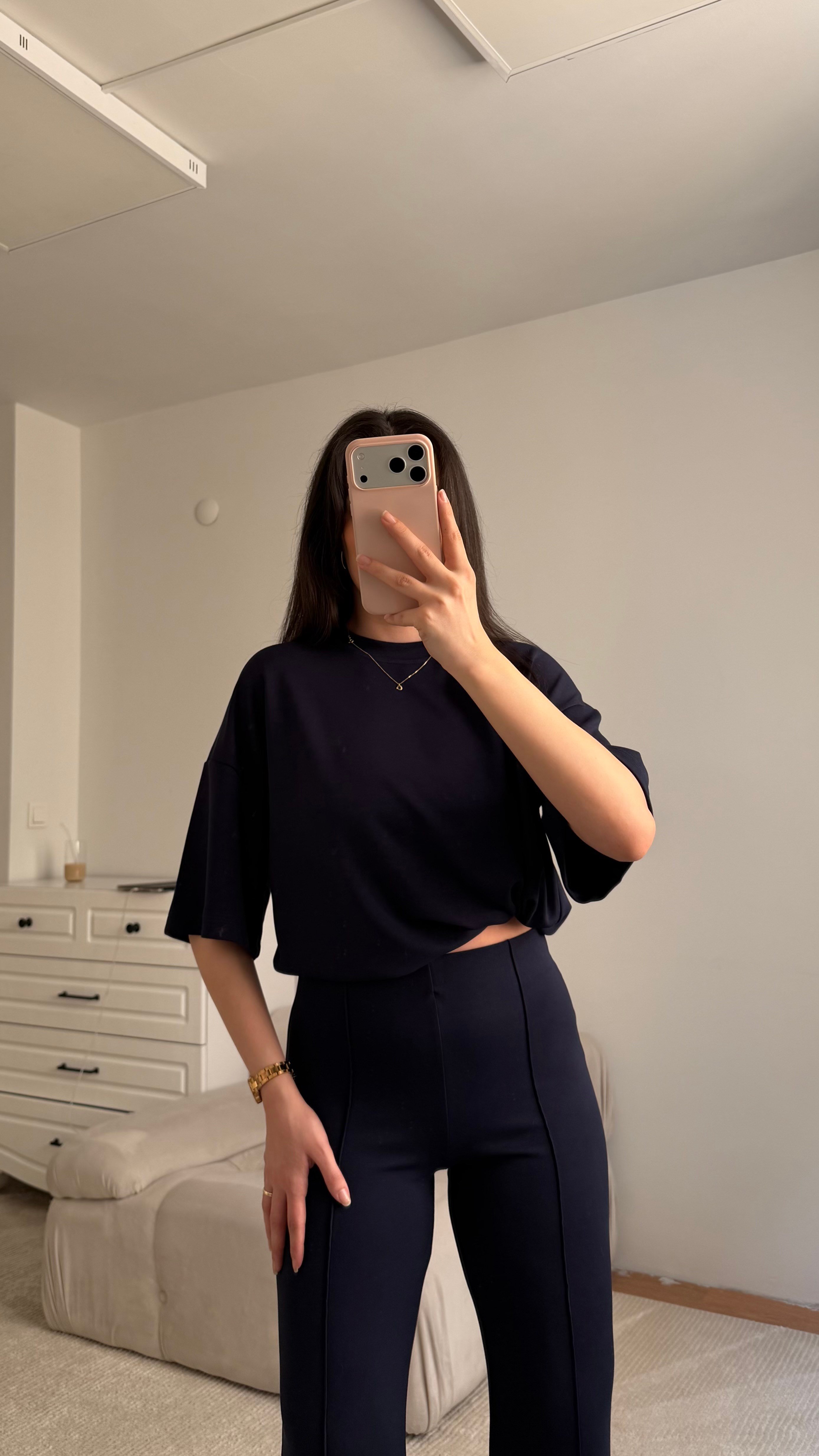 Mng Lacivert Oversize İkili Takım