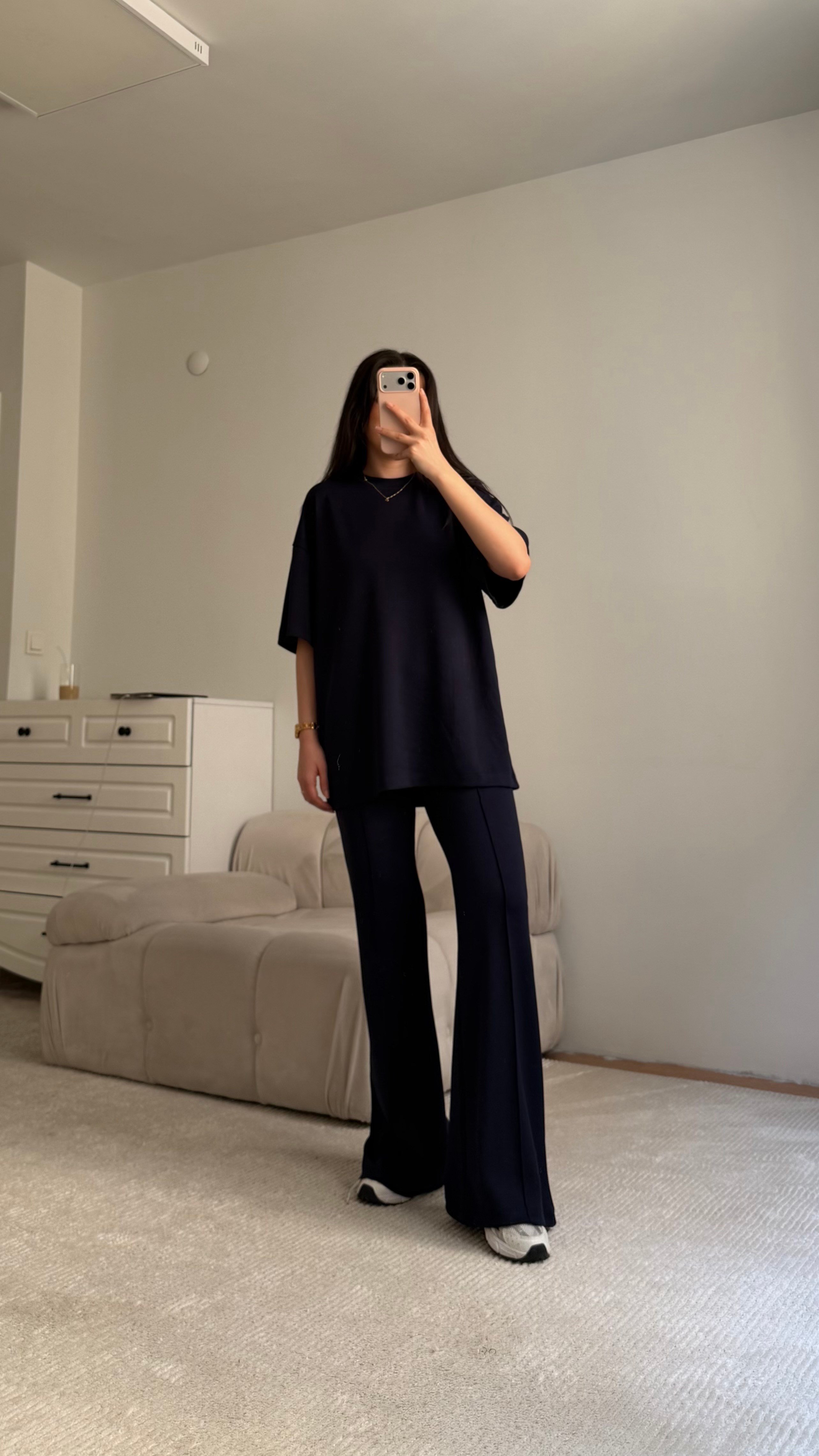 Mng Lacivert Oversize İkili Takım