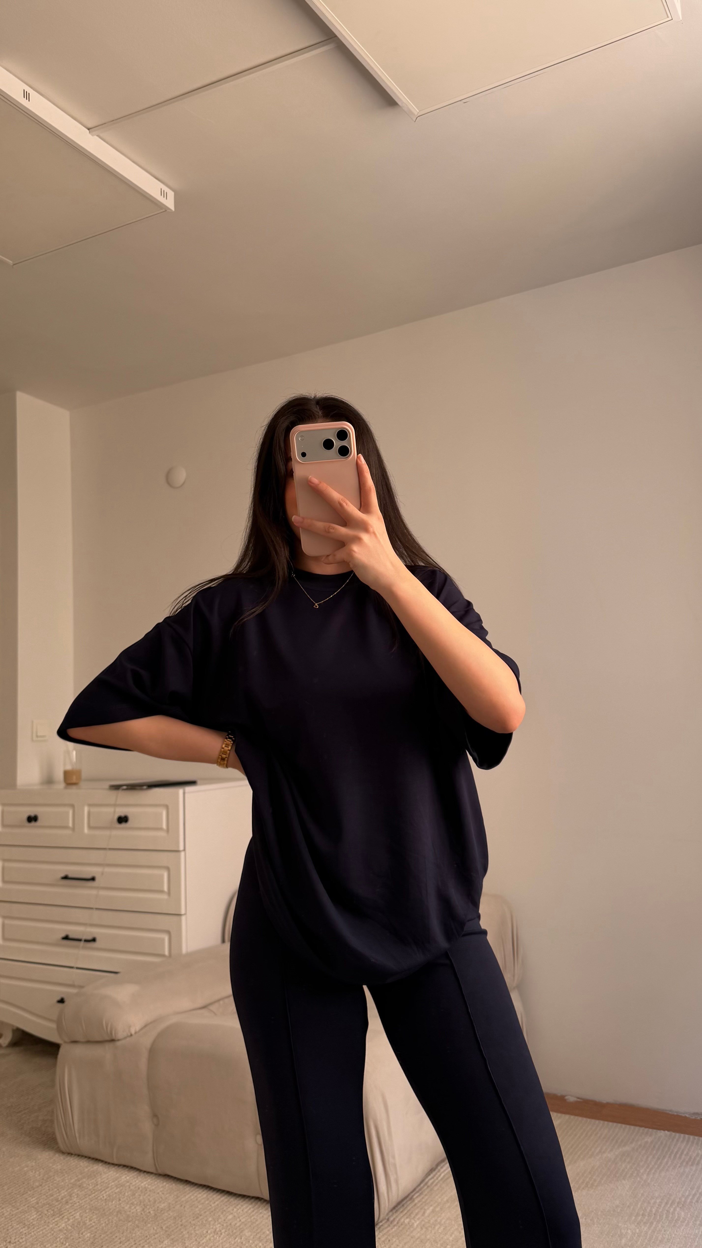 Mng Lacivert Oversize İkili Takım