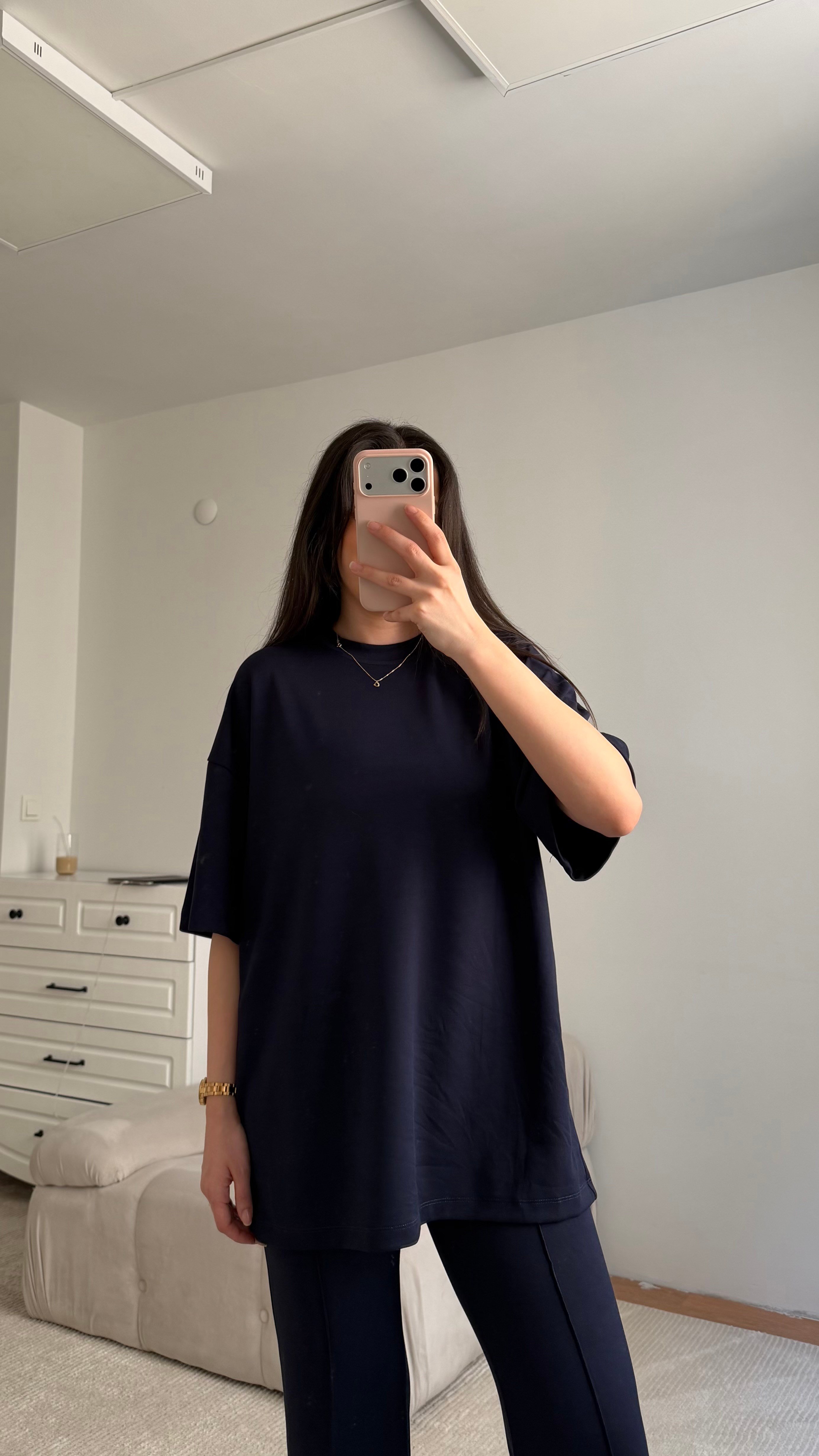Mng Lacivert Oversize İkili Takım