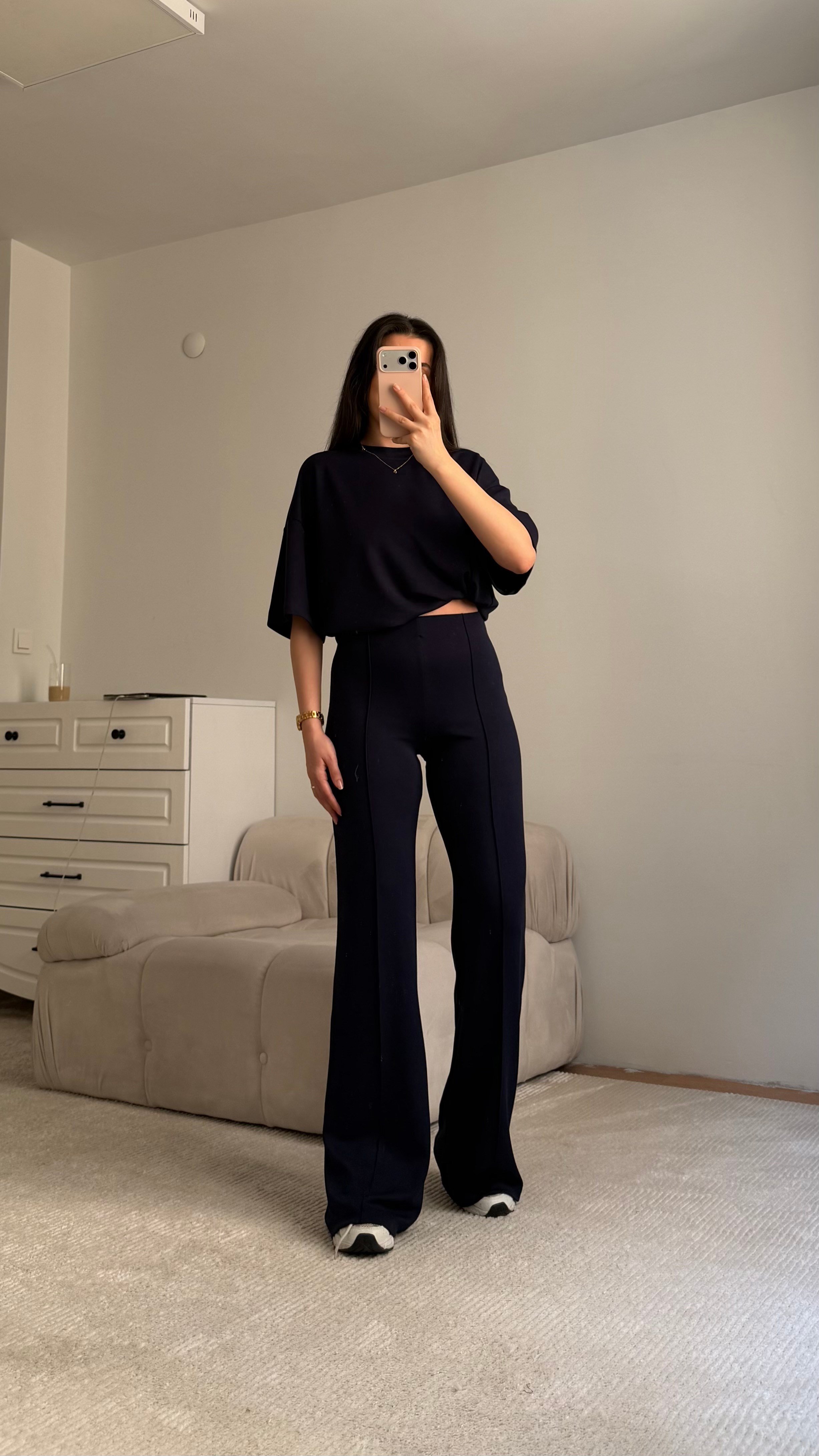Mng Lacivert Oversize İkili Takım