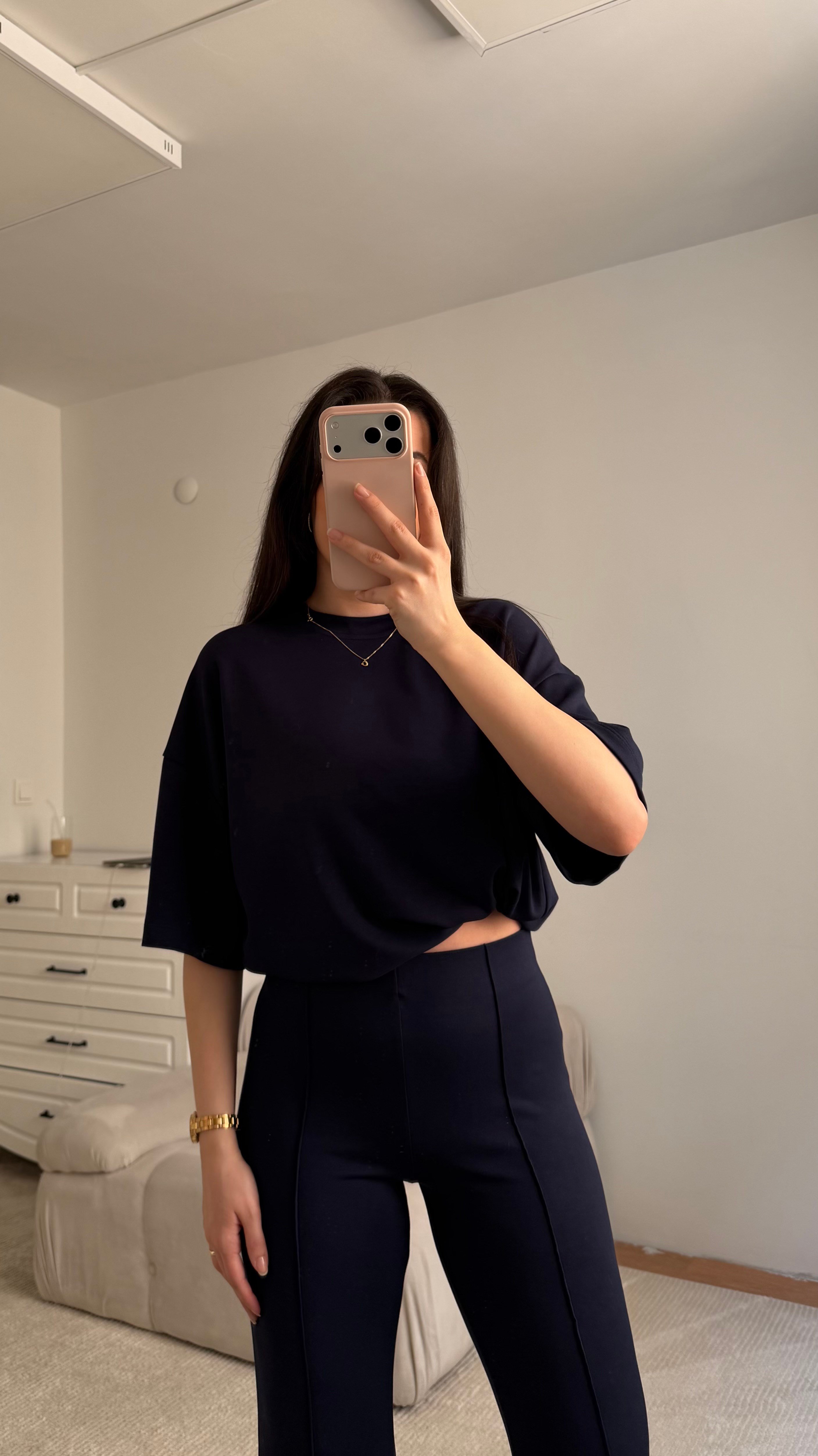 Mng Lacivert Oversize İkili Takım