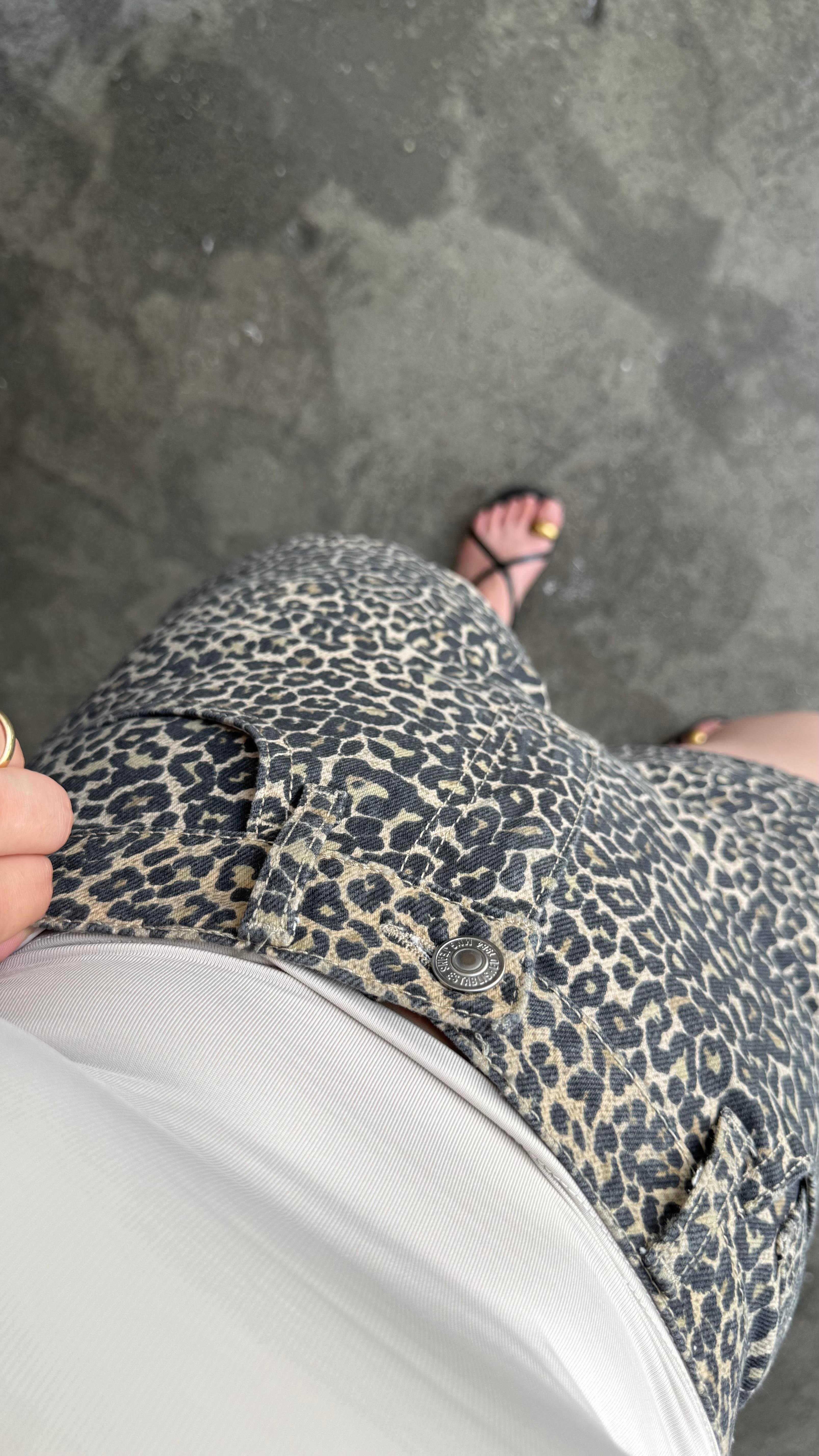 MNG Leopar Denim Şort