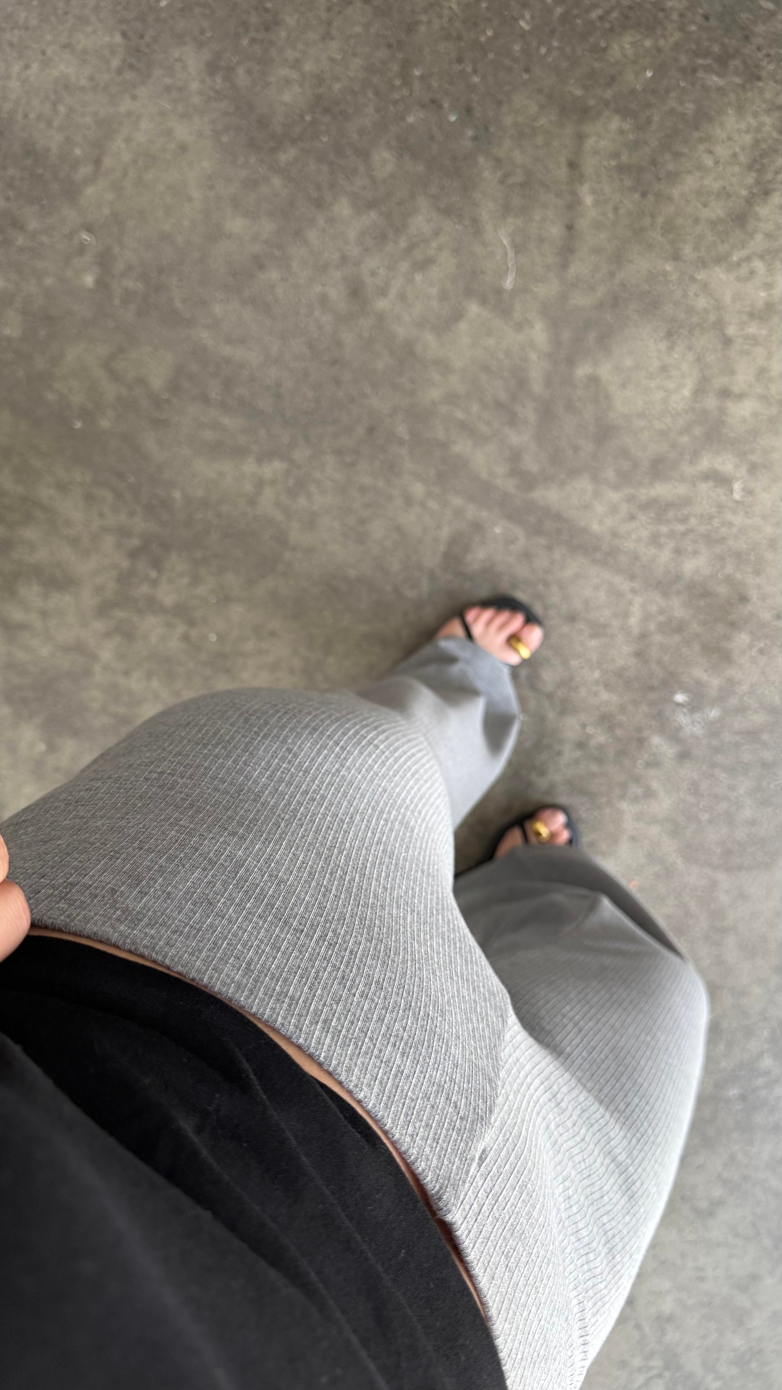 Modal Gri Fitilli Basic Pantalon