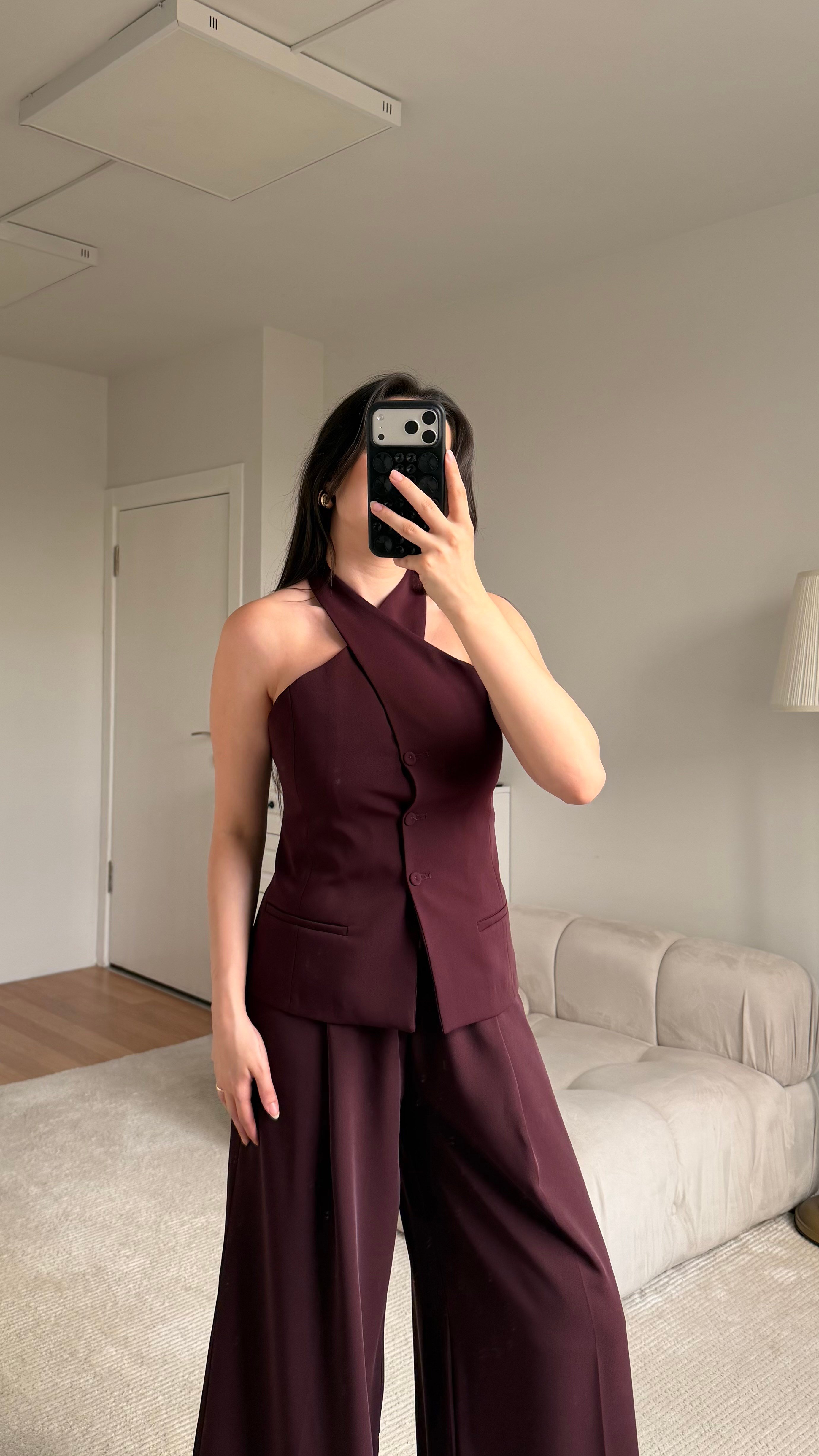 Mürdüm Halter Yaka Premium Yelek