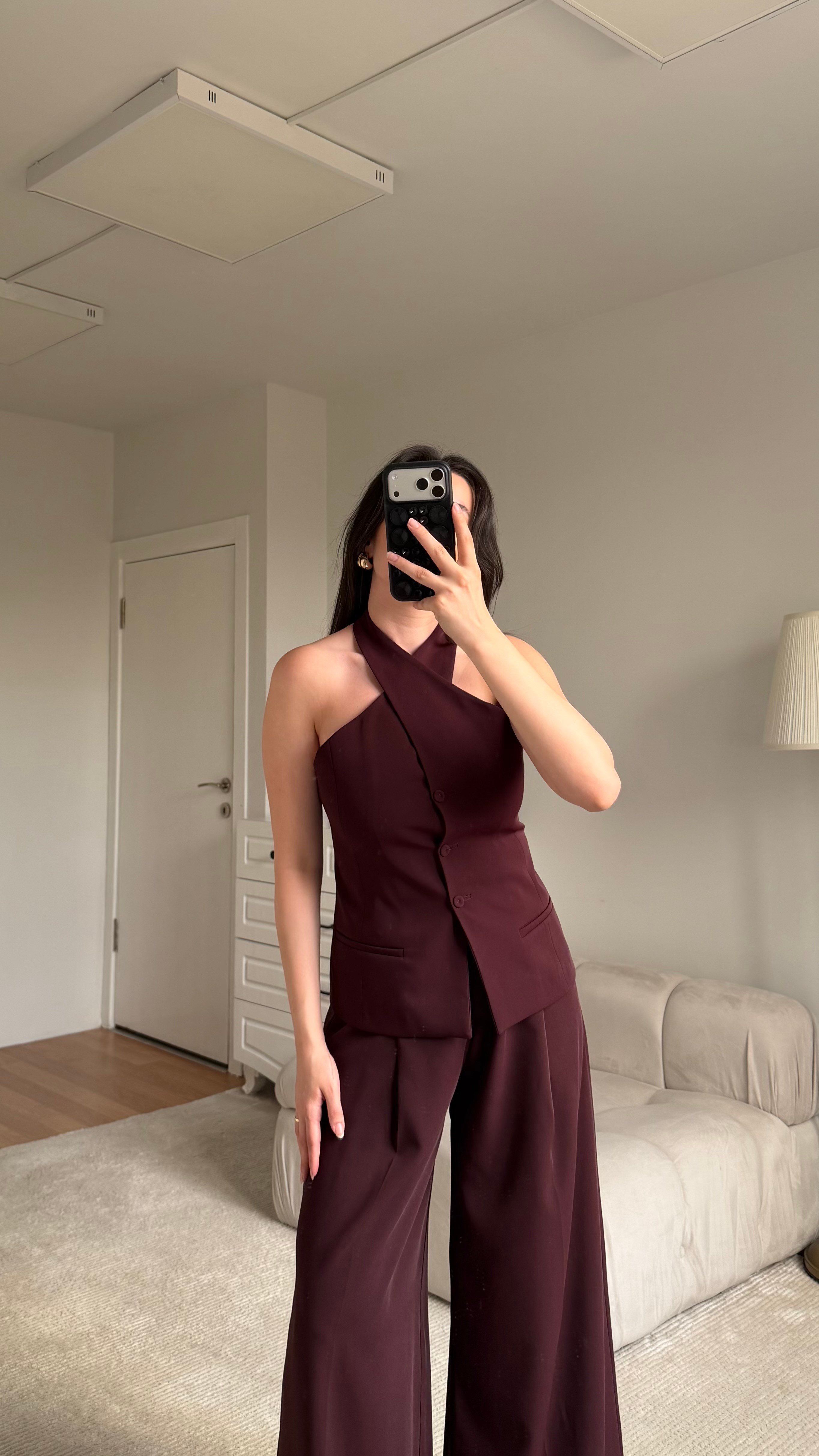 Mürdüm Halter Yaka Premium Yelek