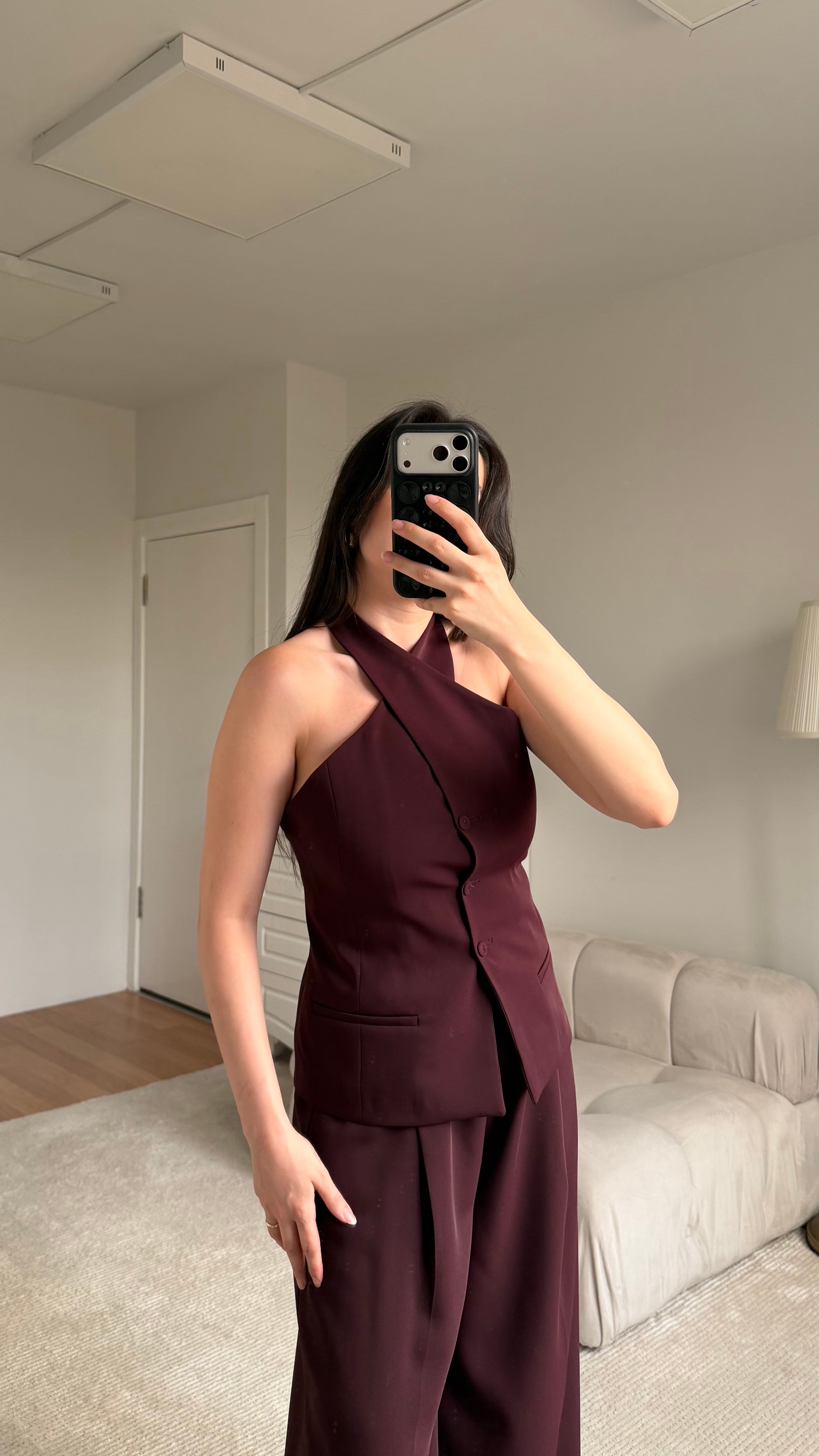 Mürdüm Halter Yaka Premium Yelek