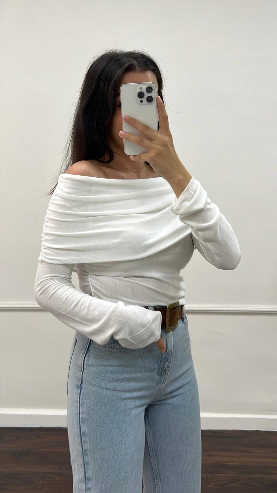 Nero Madonna Yaka Viskon Örme Triko