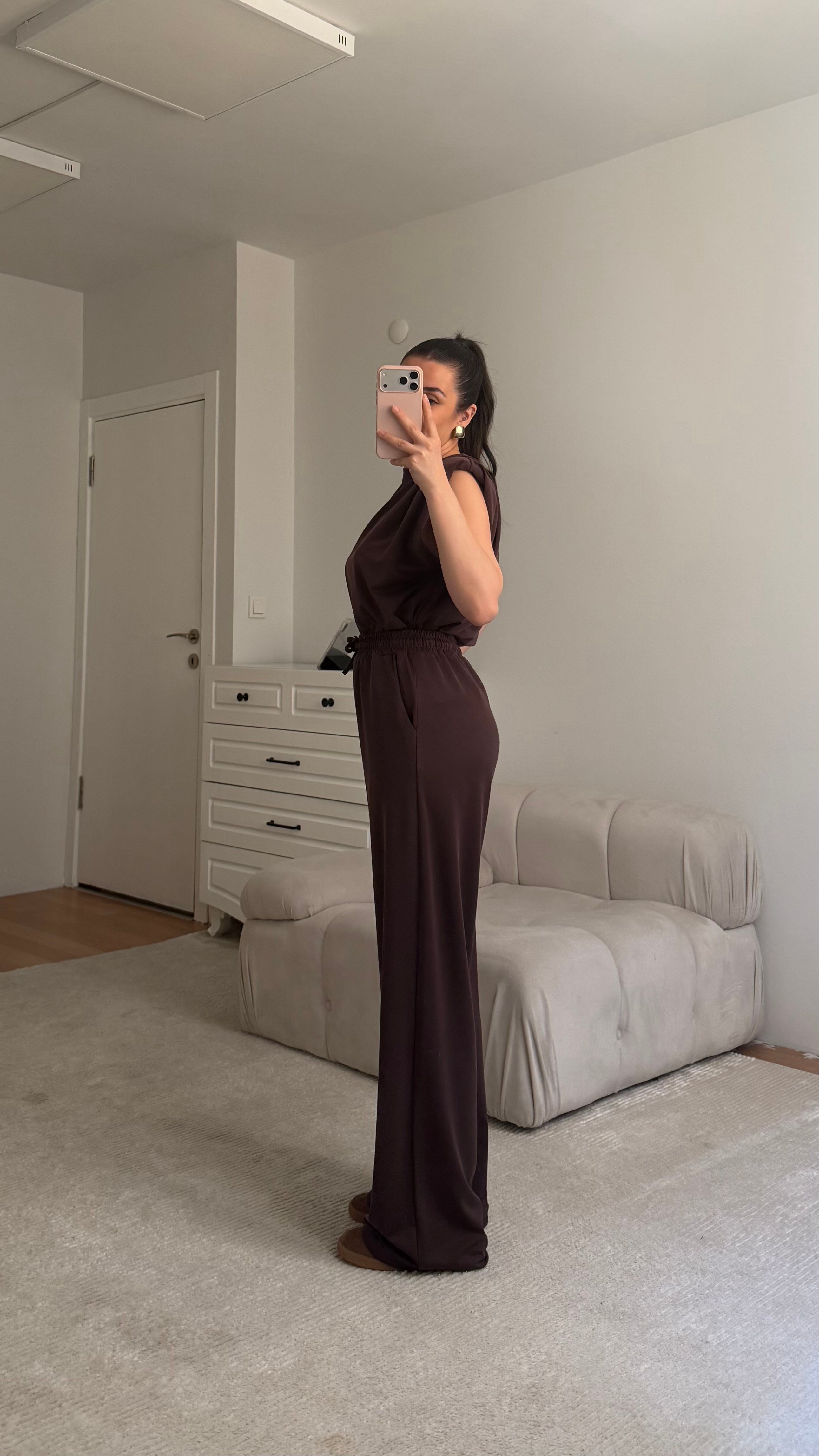 Nova Acı Kahve Vatkalı Modal Sıfır Kol İkili Takım