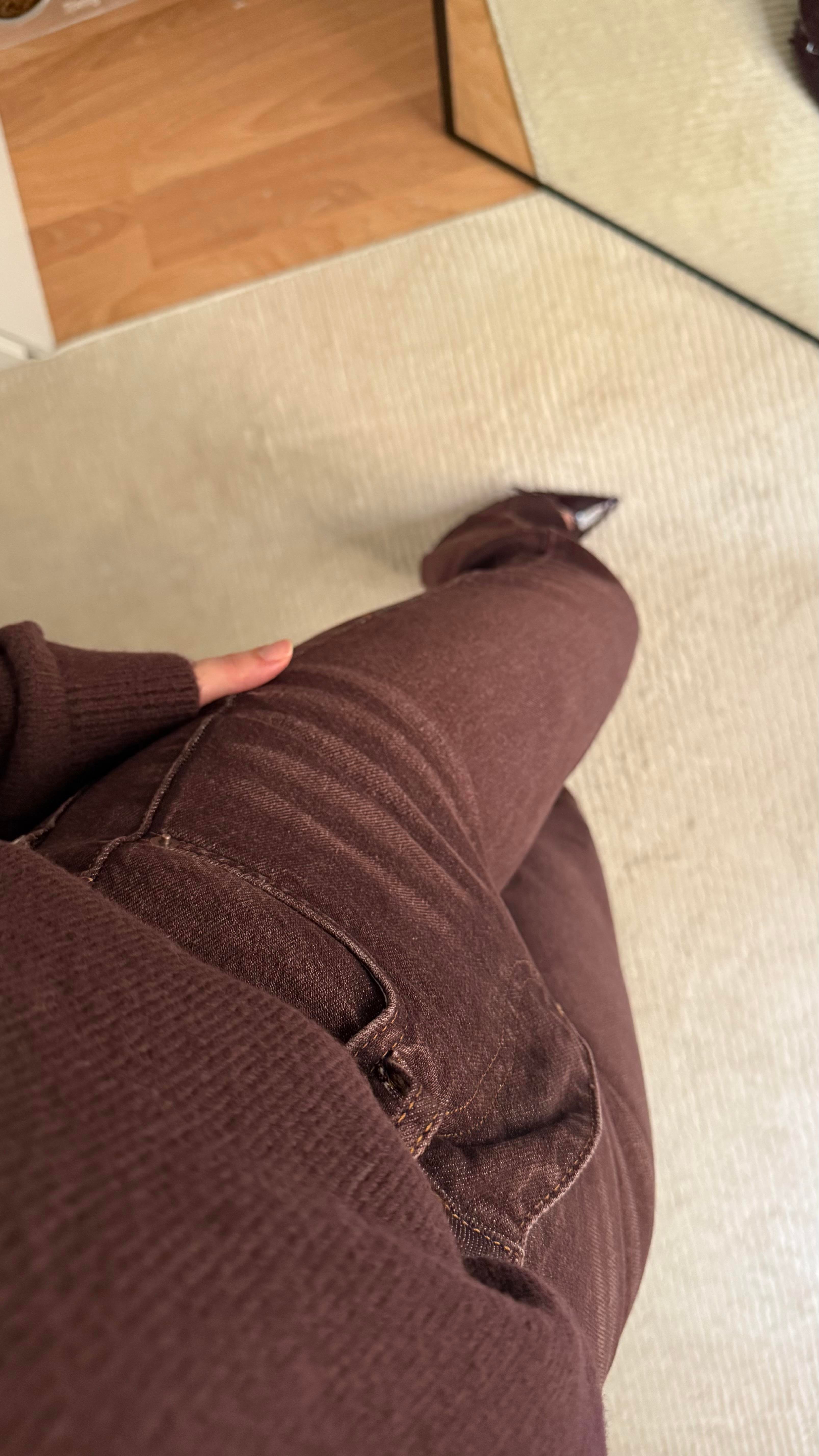 (Ön Sipariş )Kızıl Kahve Düz Kesim Jean( 15 Aralık Pazartesi Kargo Çıkışı )