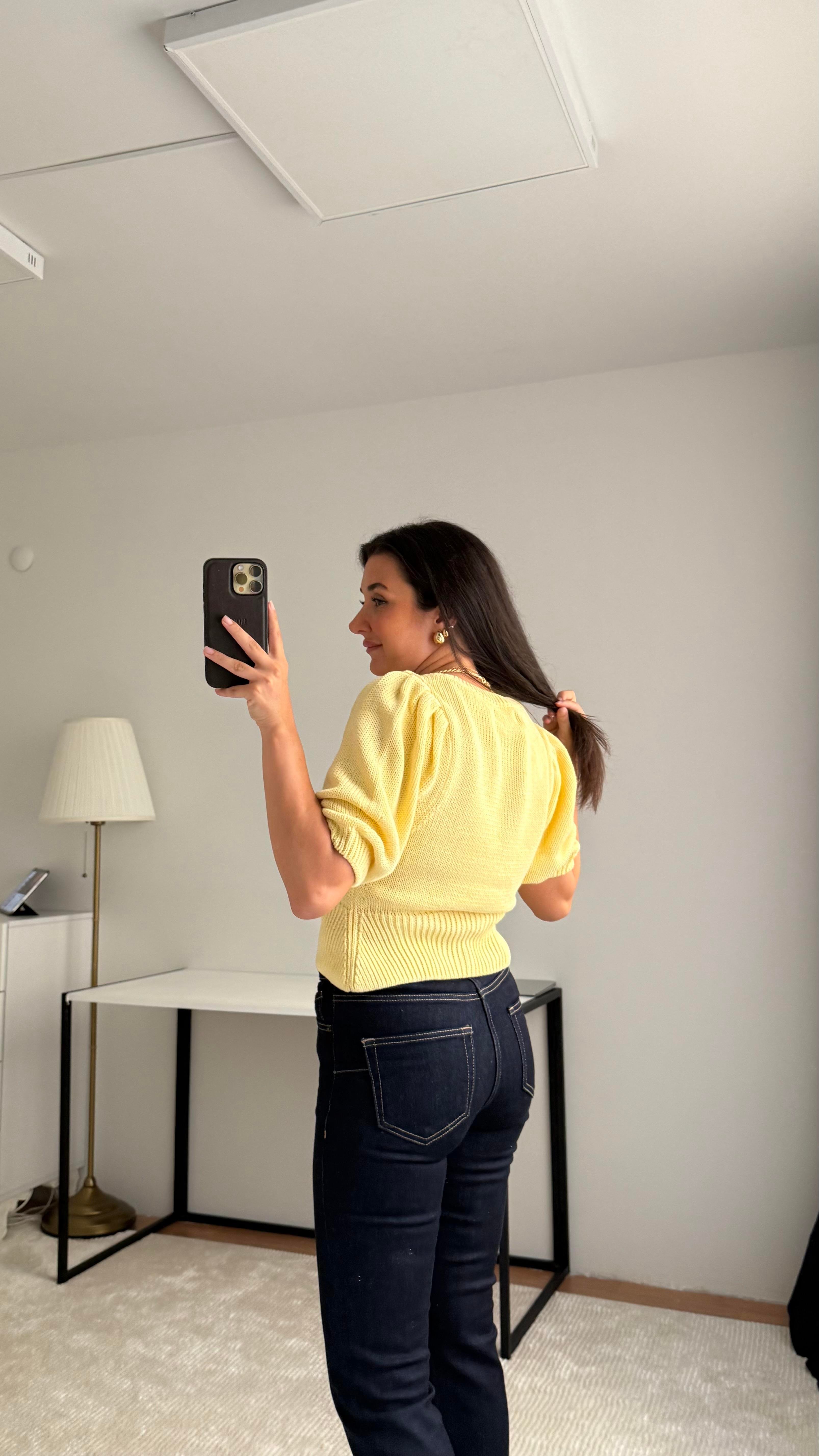 Osas Soft Sarı Kısa Kol Triko Hırka