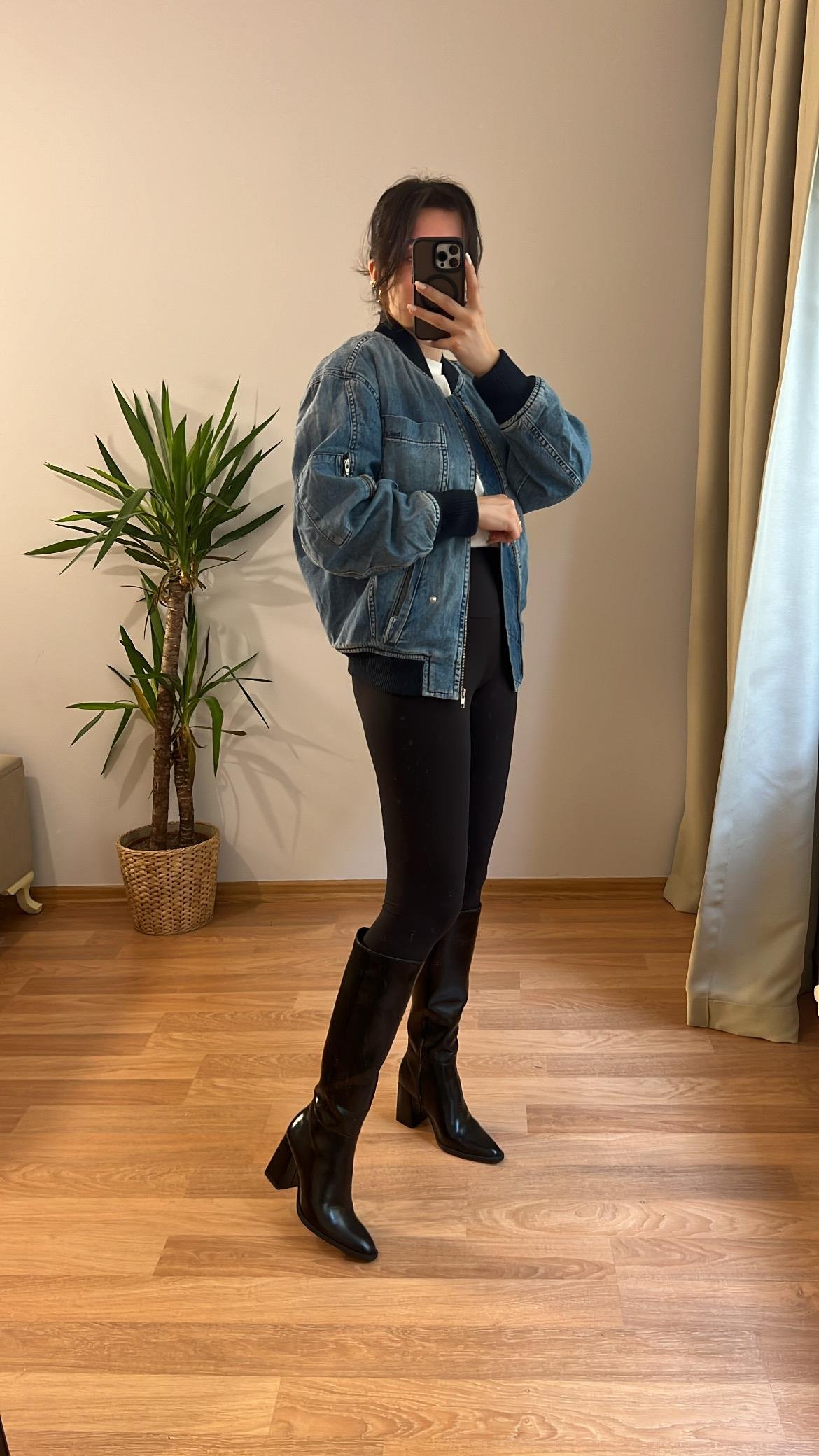 OVERSIZE DENİM BOMBER CEKET