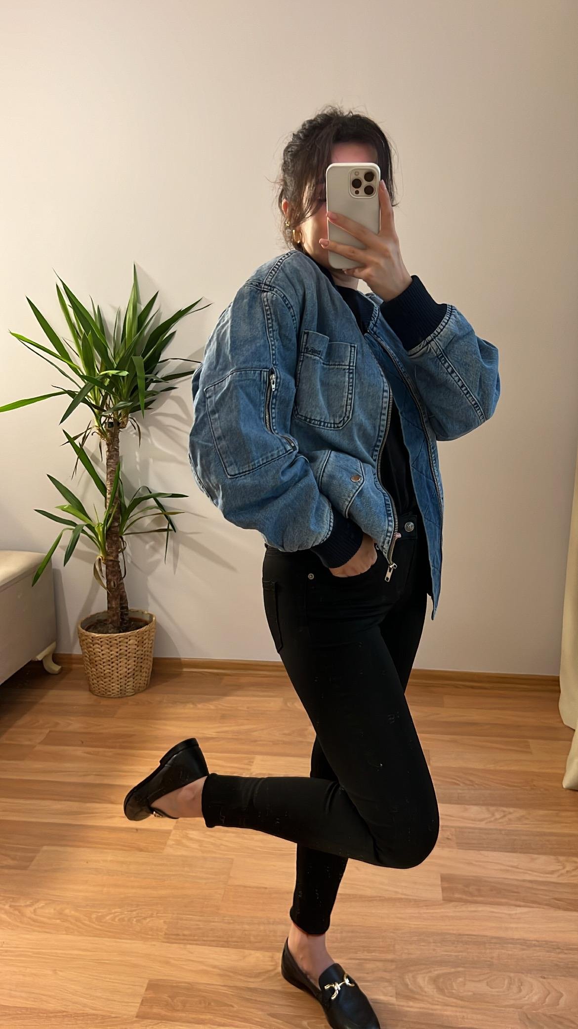 OVERSIZE DENİM BOMBER CEKET