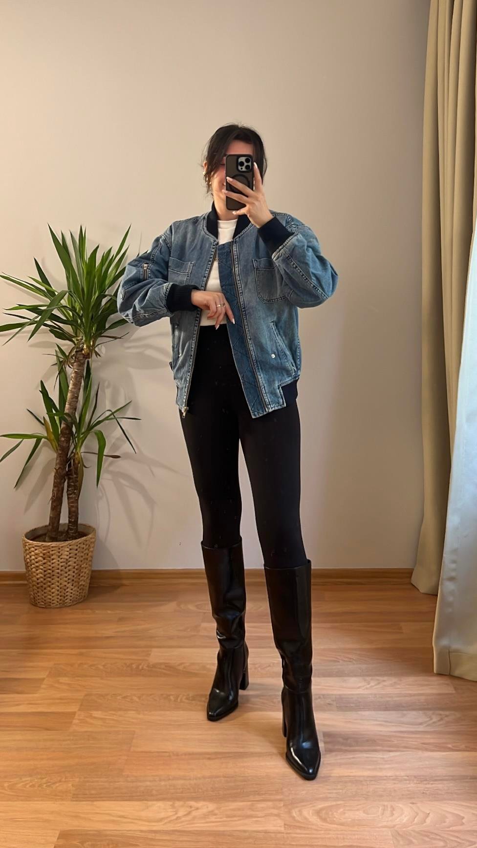 OVERSIZE DENİM BOMBER CEKET