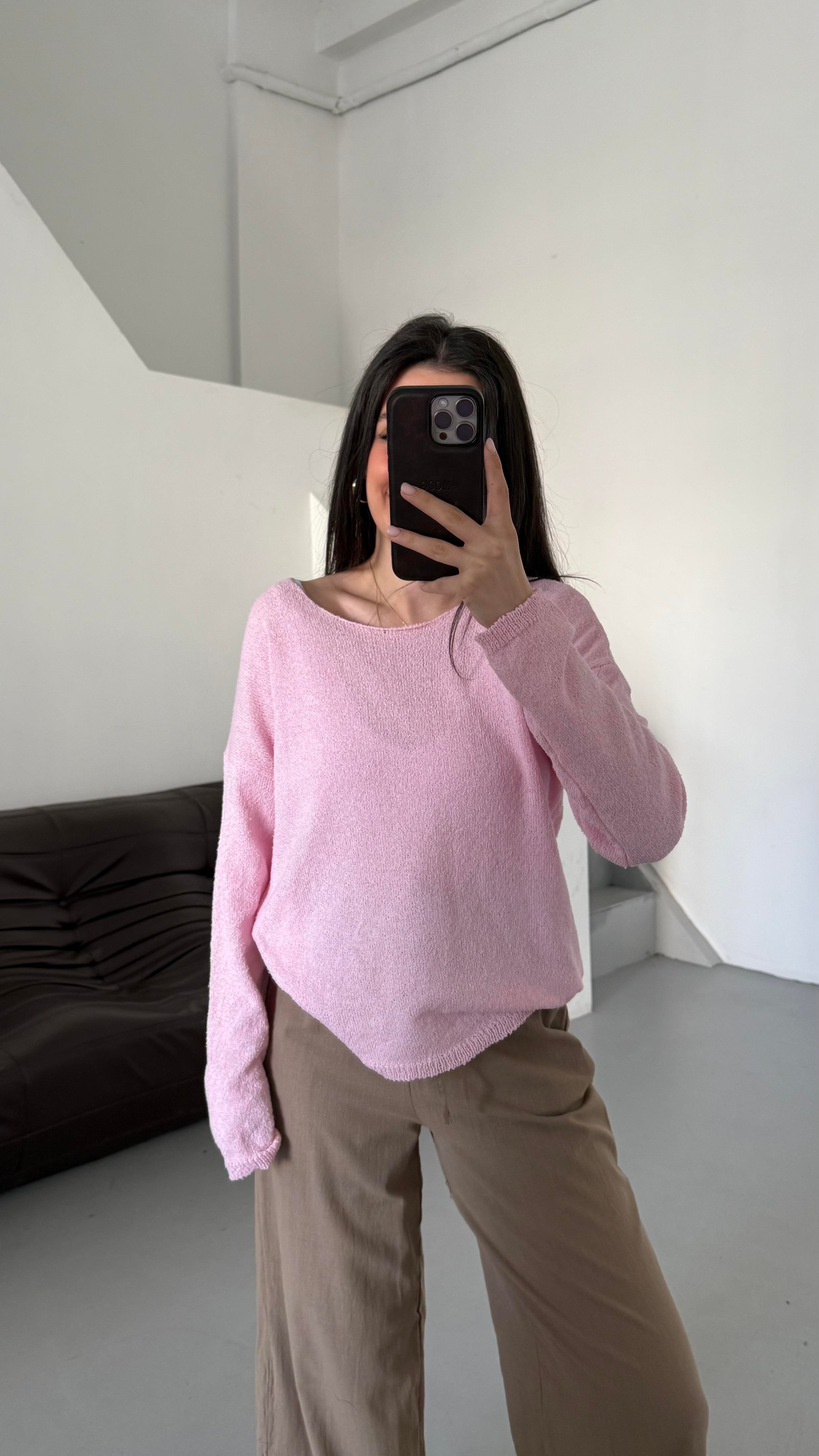 Pembe Mevsimik Merserize Triko