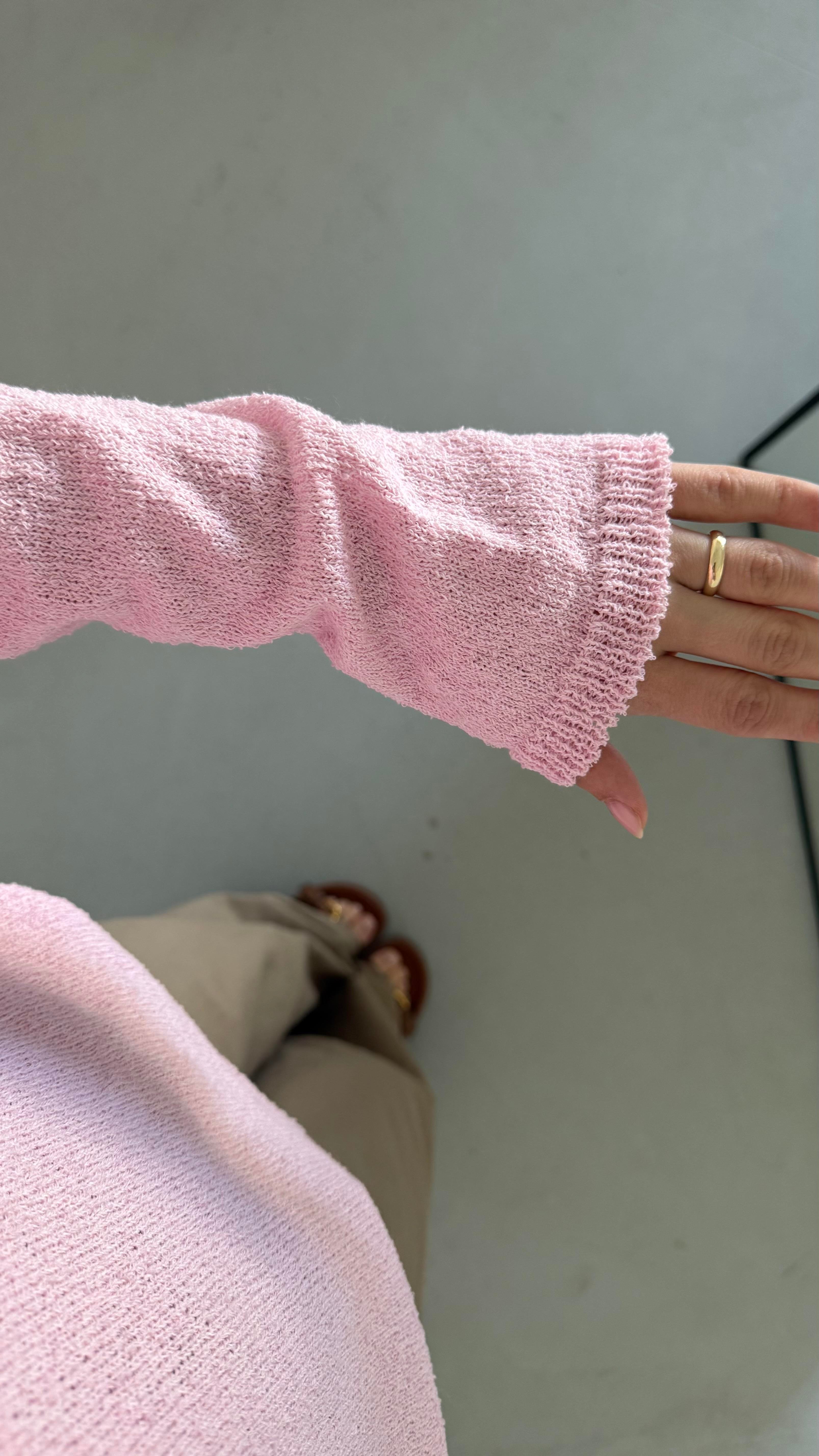 Pembe Mevsimik Merserize Triko