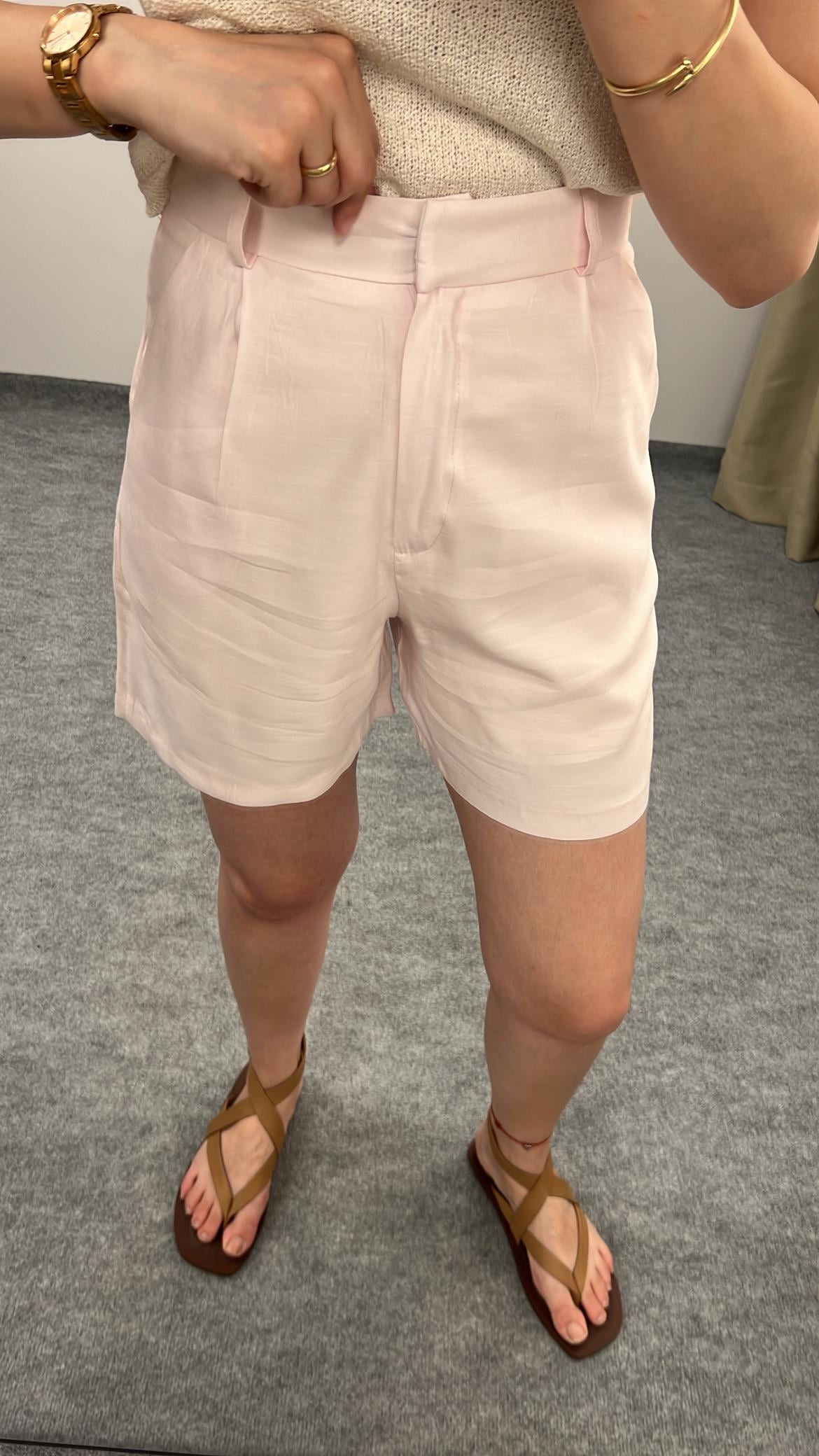 Pembe Pens Detay Bermuda Şort