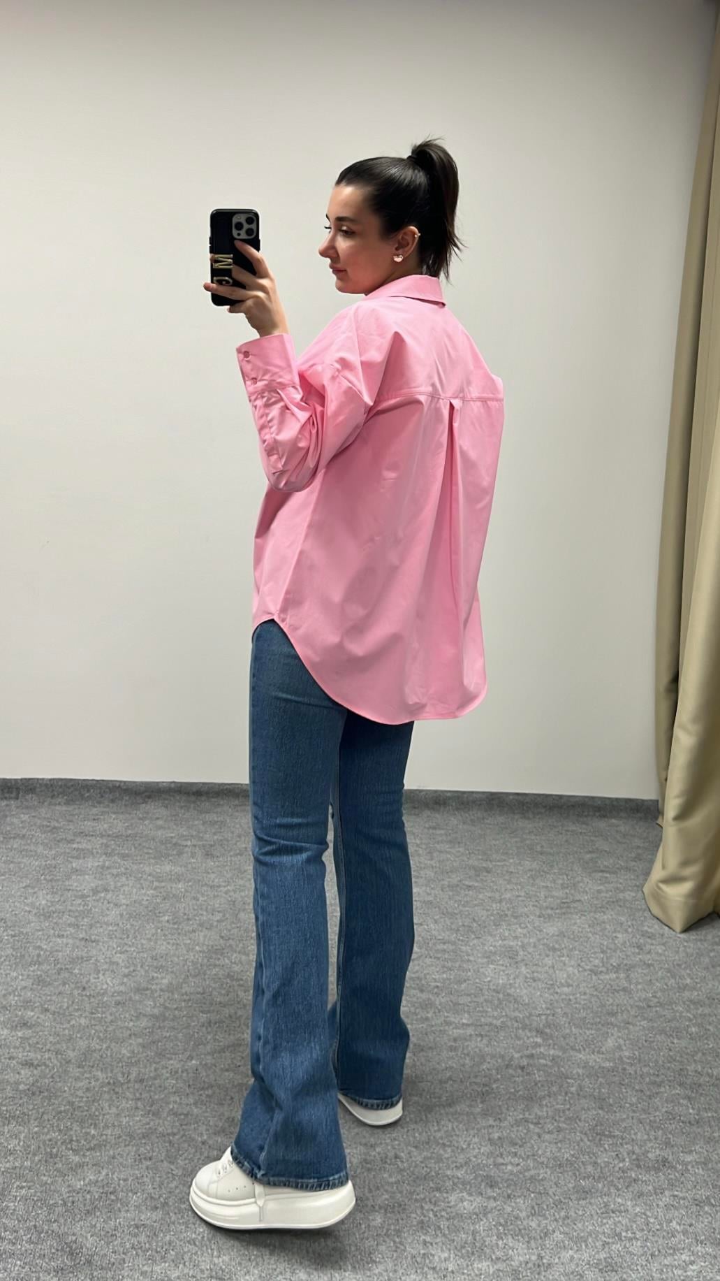 PEMBE POPLIN GÖMLEK