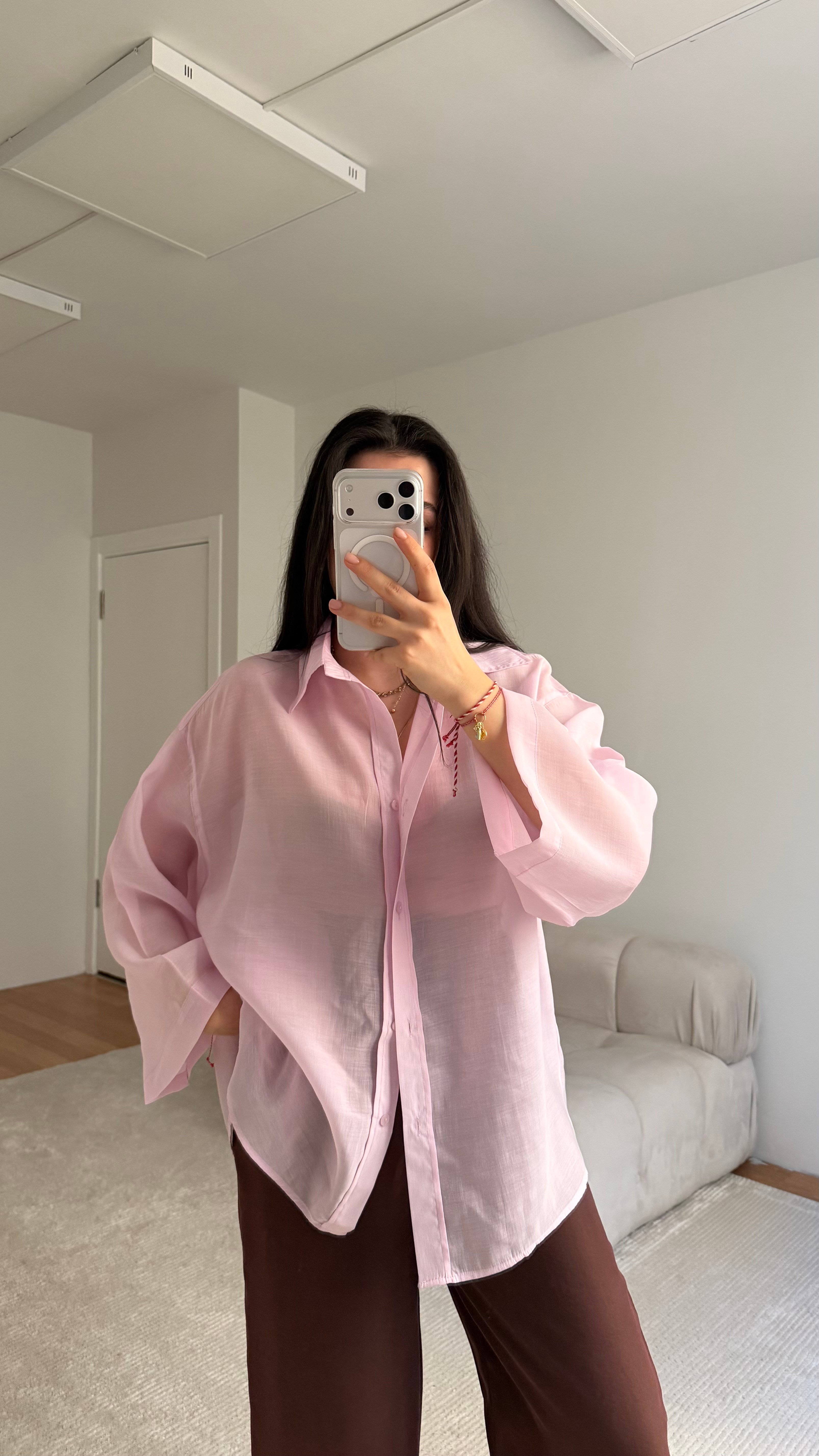 Pembe Salaş Gömlek