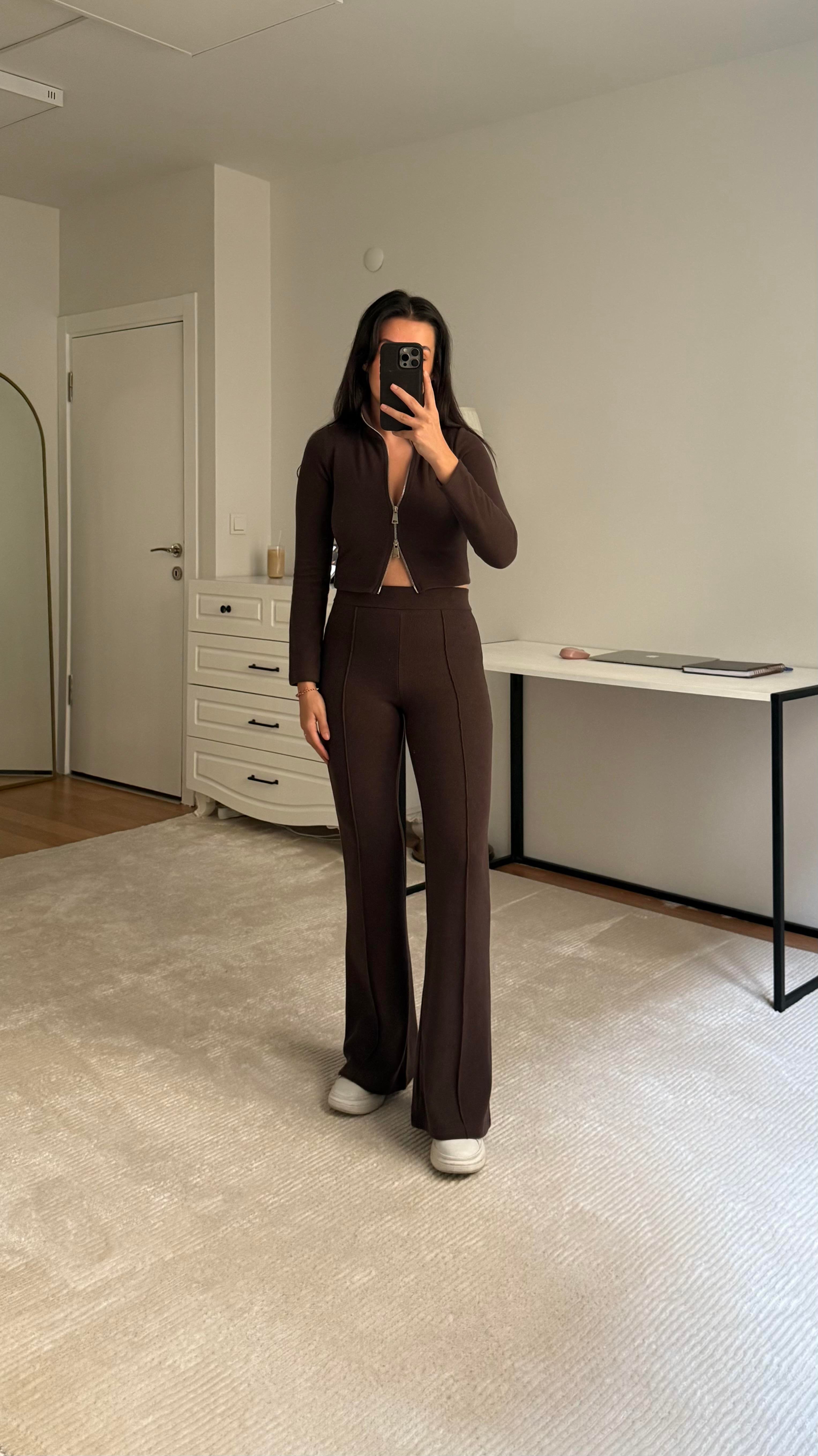 Selanik Dokuma Acı kahve İkili Basıc Takım