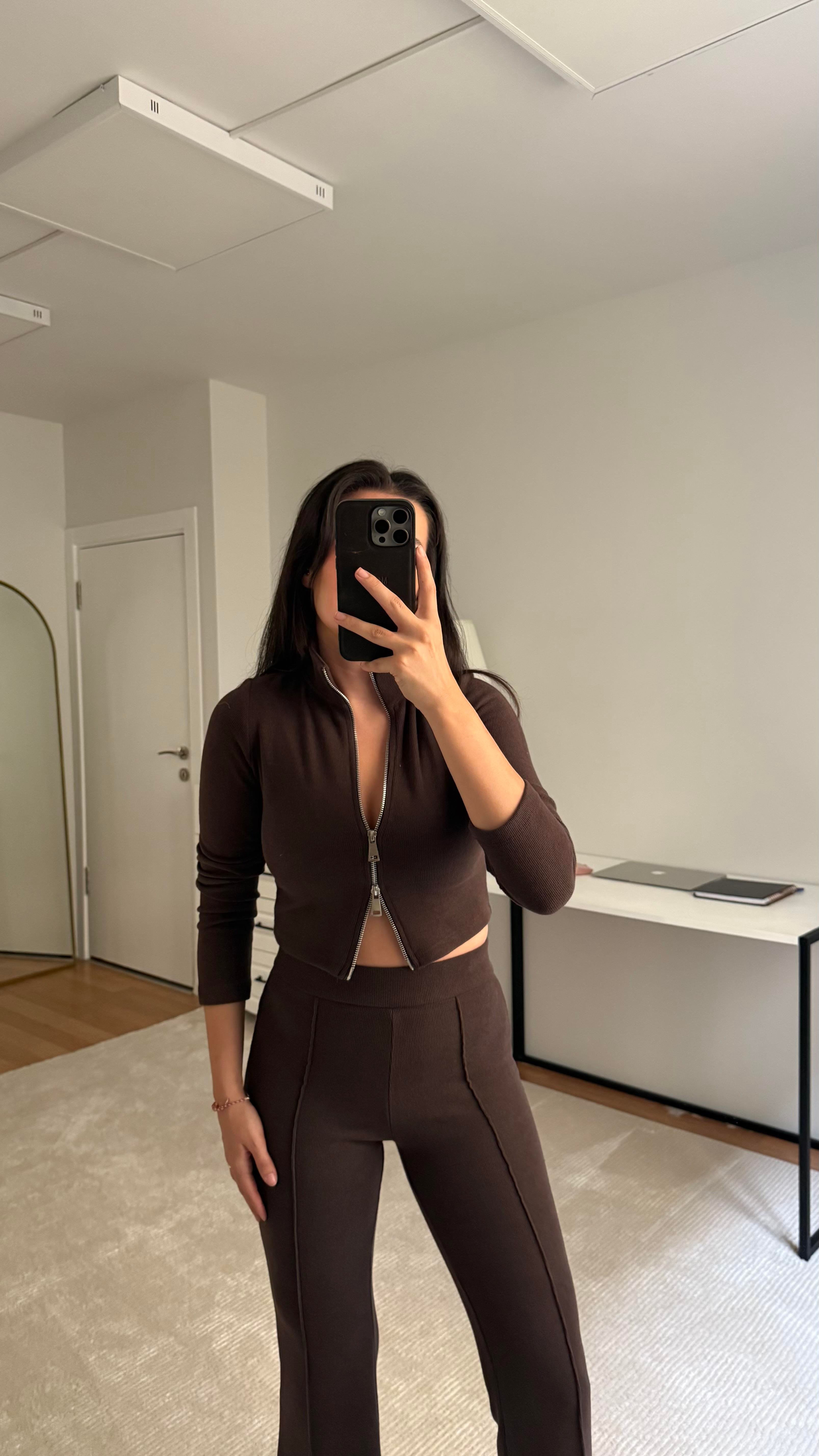 Selanik Dokuma Acı kahve İkili Basıc Takım