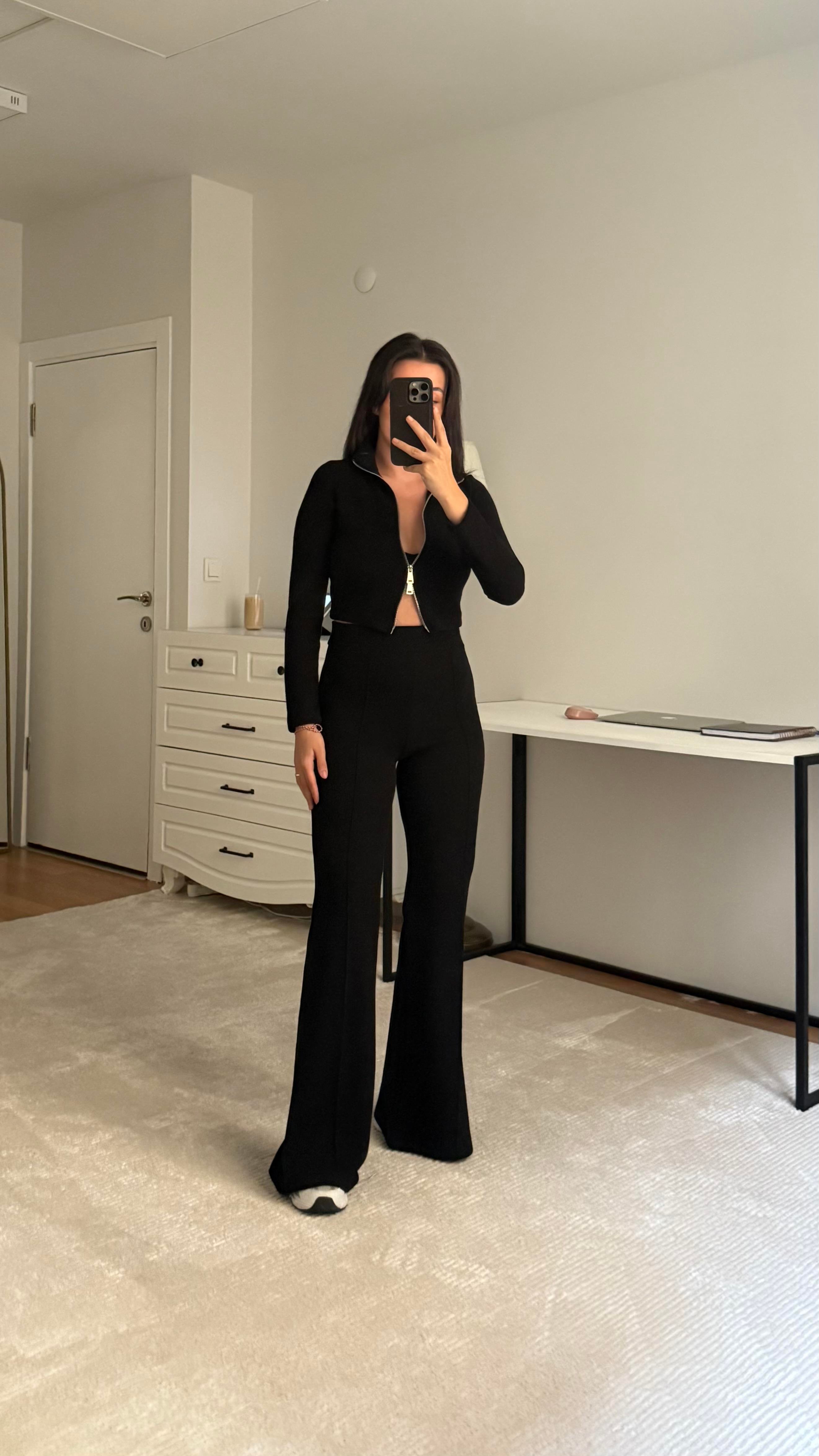 Selanik Dokuma Siyah İkili Basıc Takım