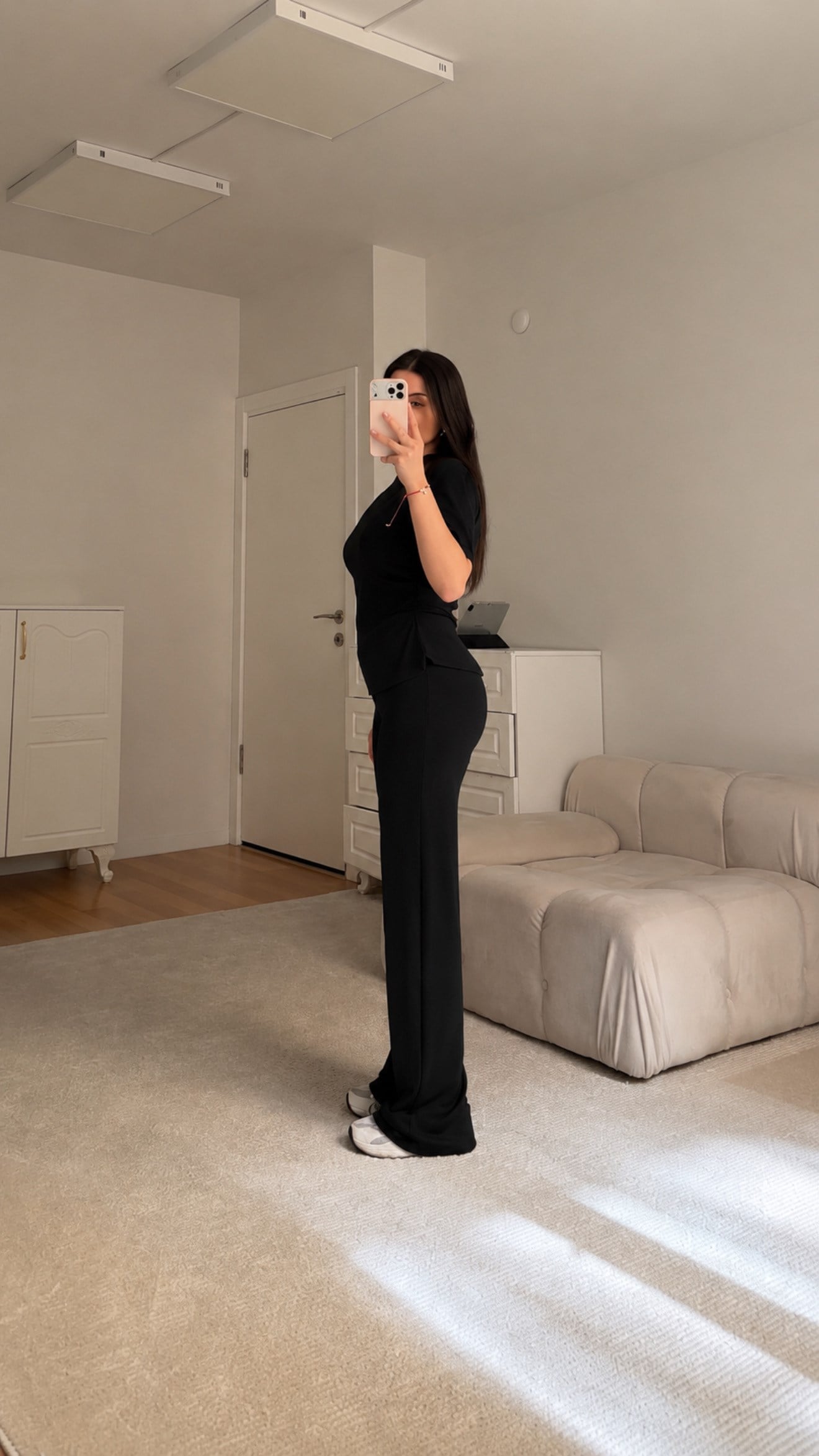 SİYAH BİSİKLET YAKA BÜZGÜLÜ TAKIM