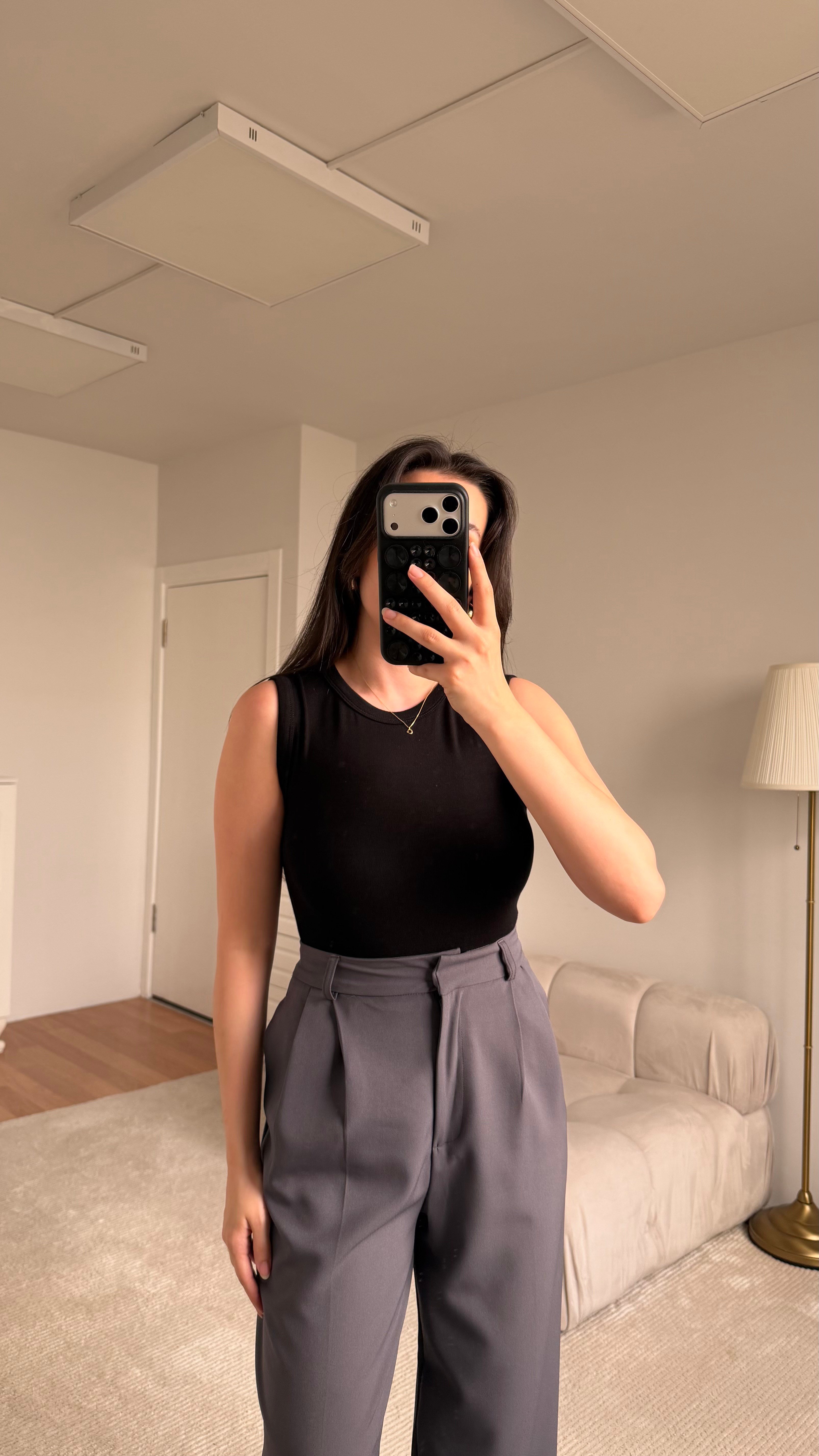 Siyah Bisiklet Yaka Buzii Body Suit