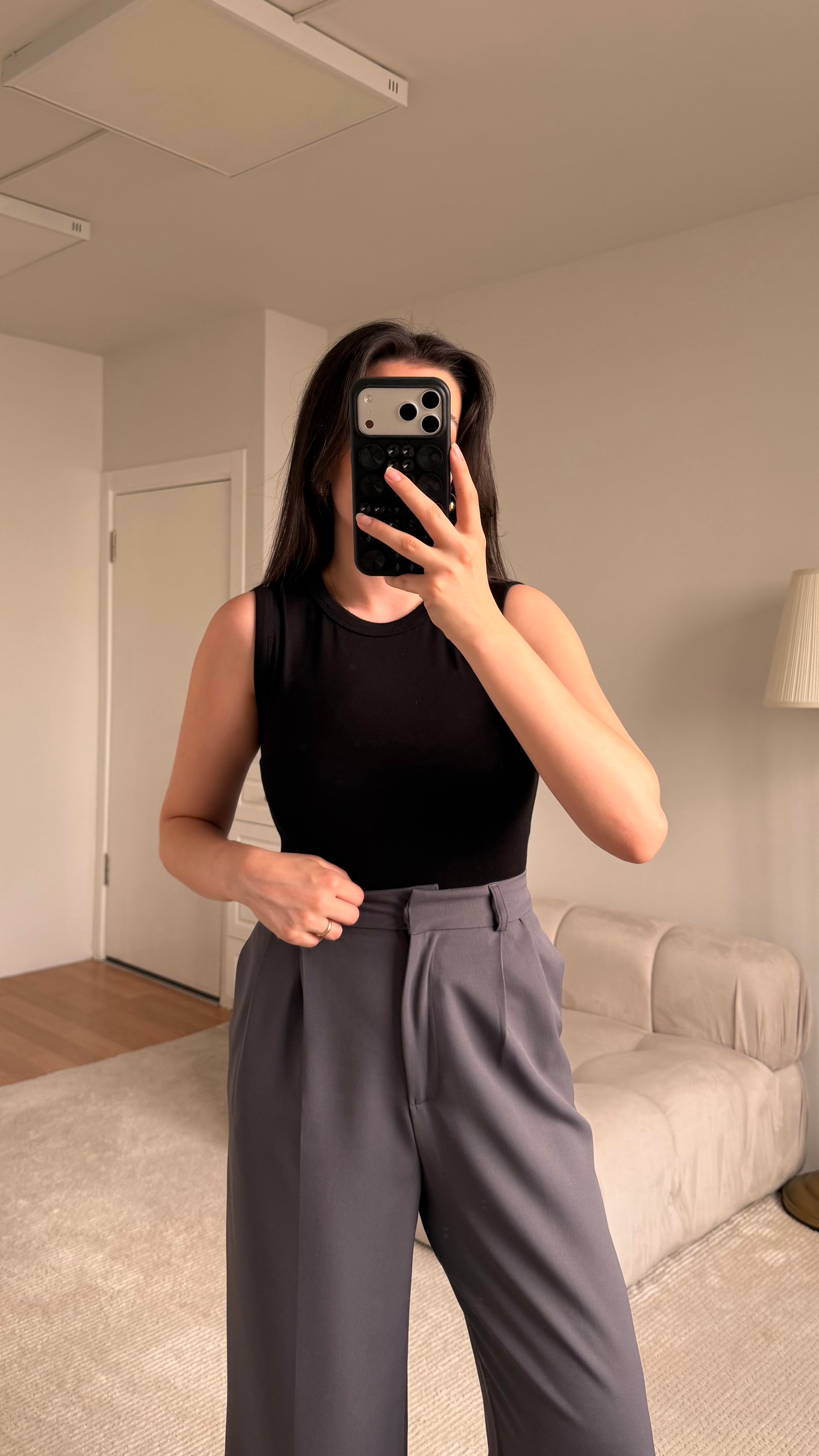 Siyah Bisiklet Yaka Buzii Body Suit