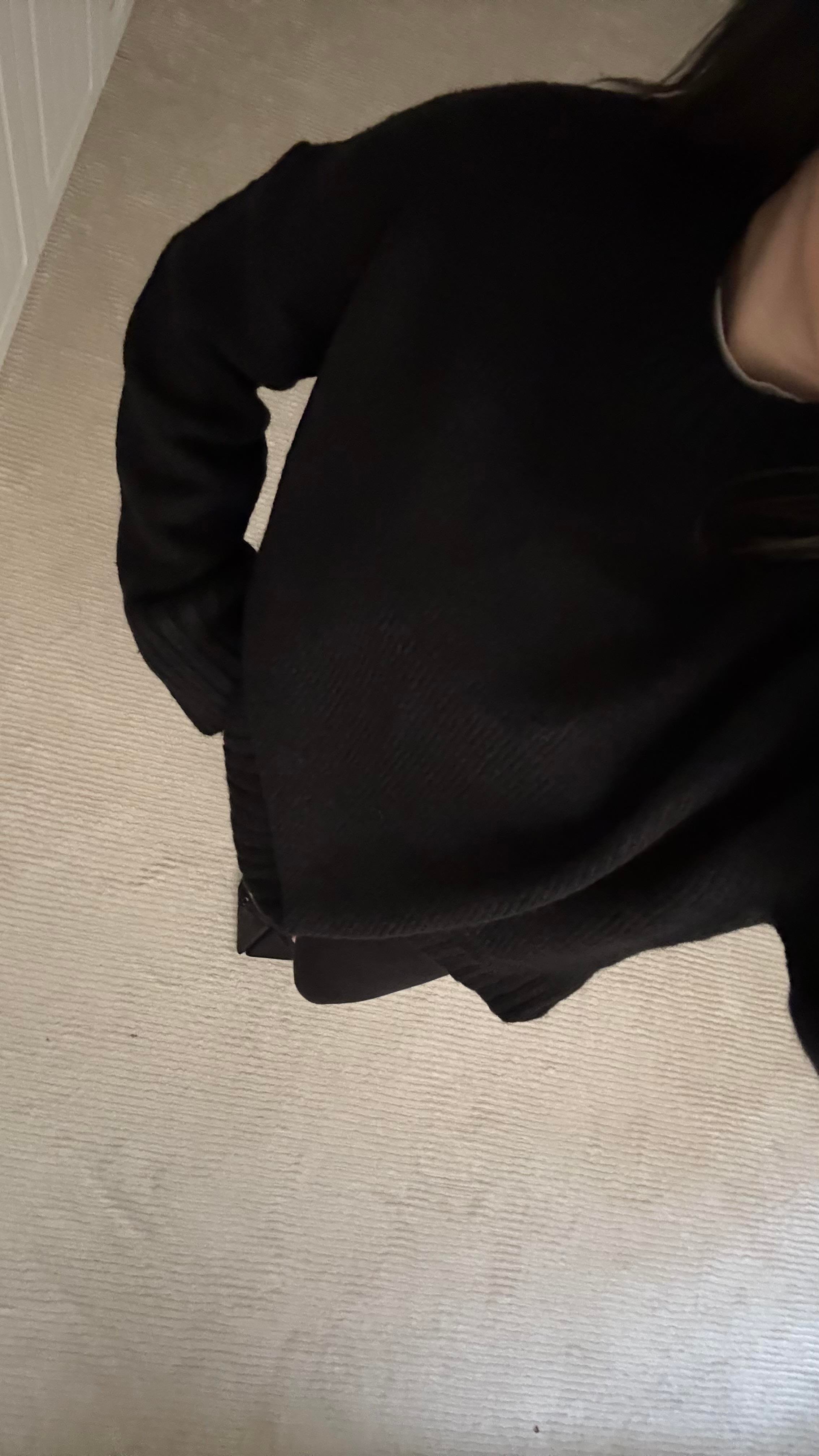 Siyah Bisiklet Yaka Oversize Triko