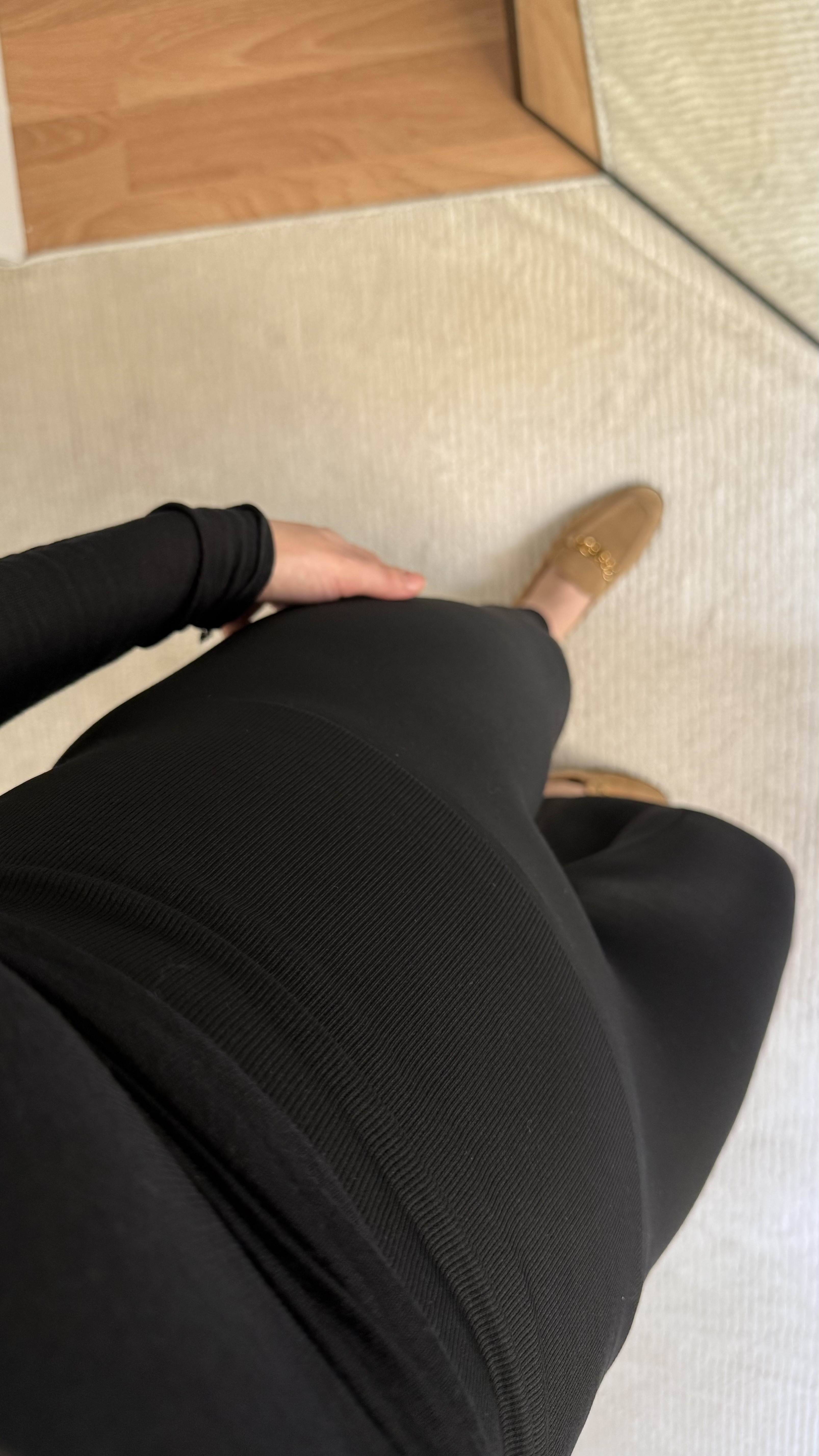 Siyah Çelik Örme Korseli Tayt