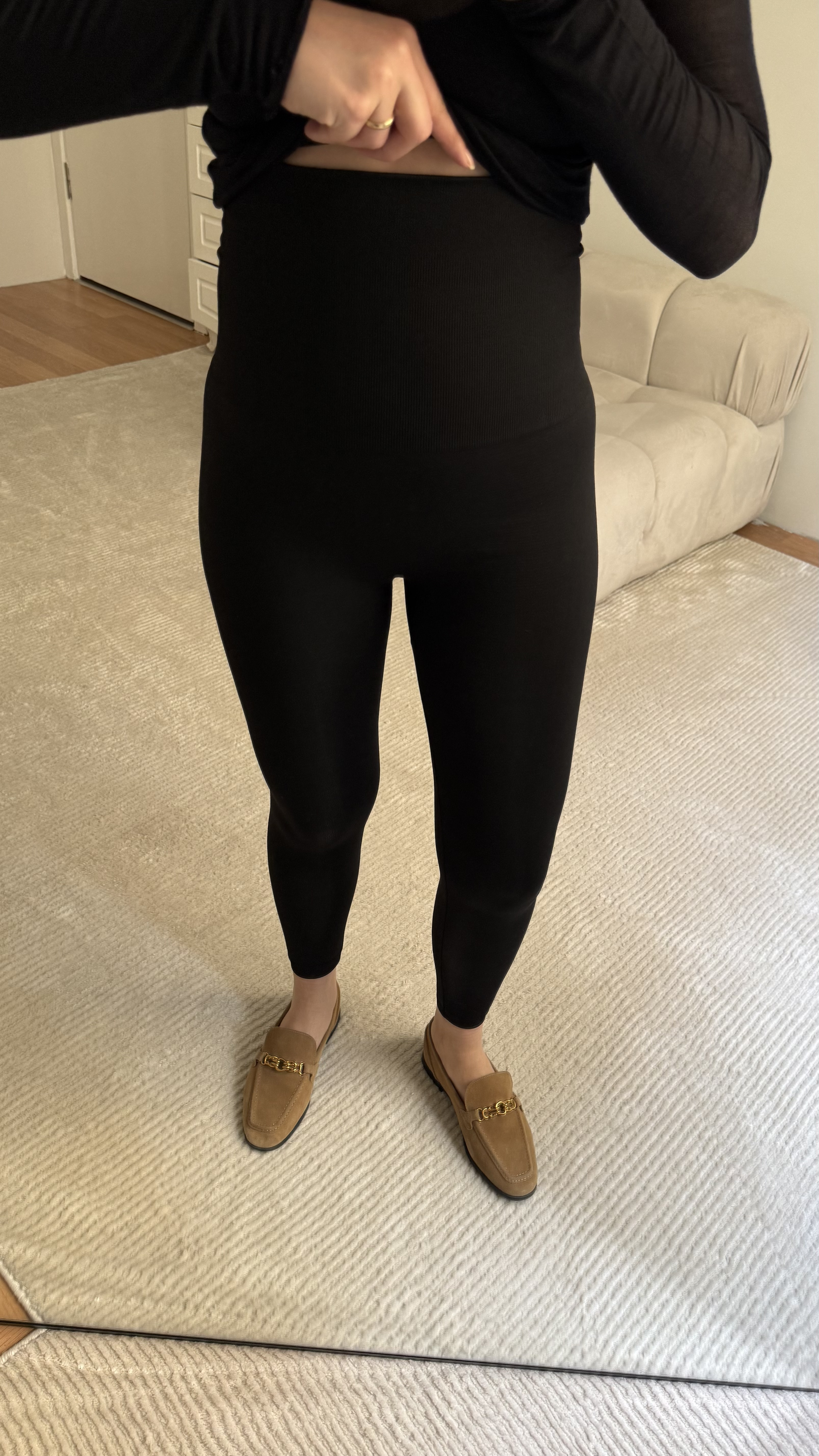 Siyah Çelik Örme Korseli Tayt