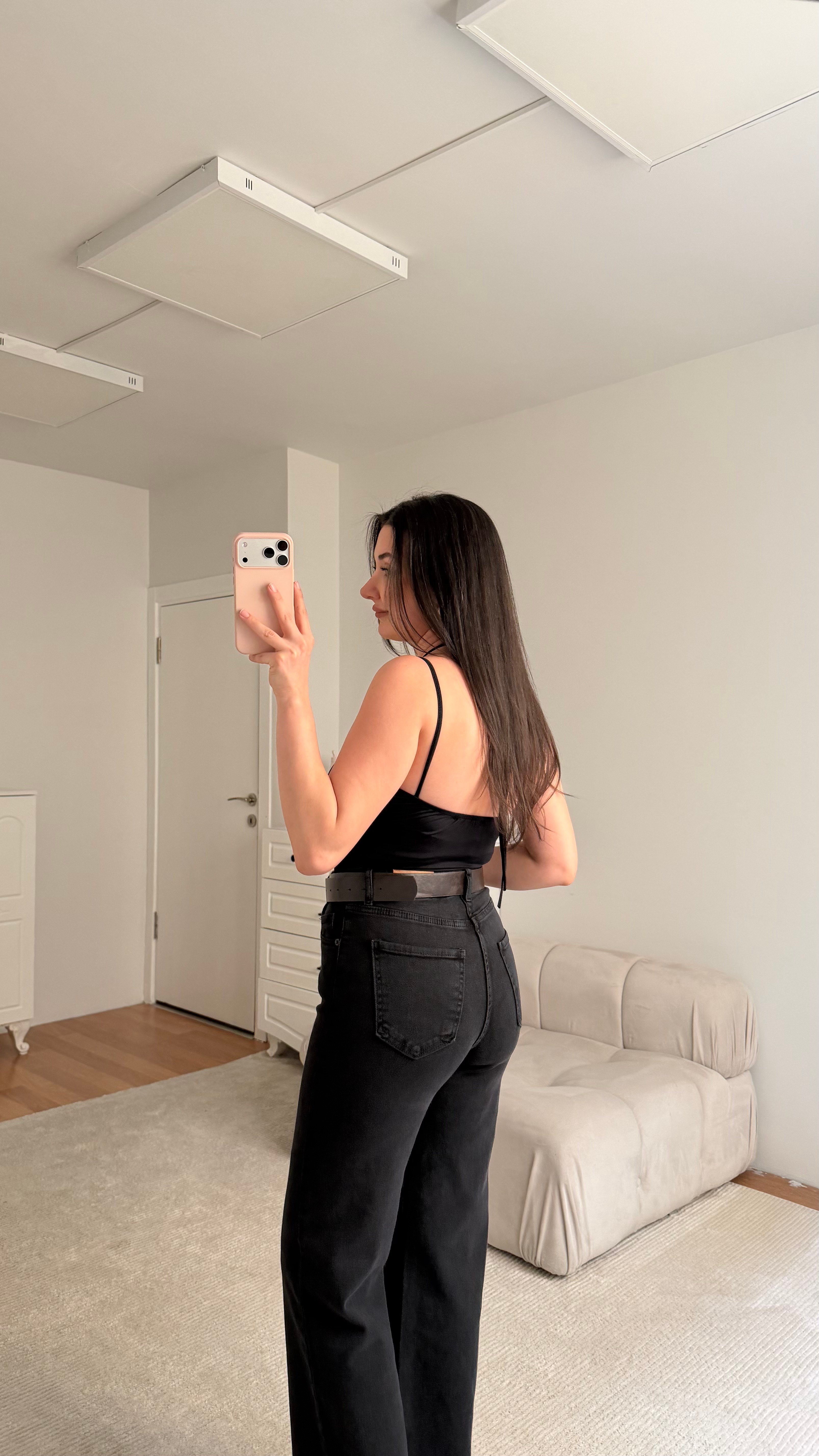 Siyah Dantel Yaka Bağlamalı Body suit