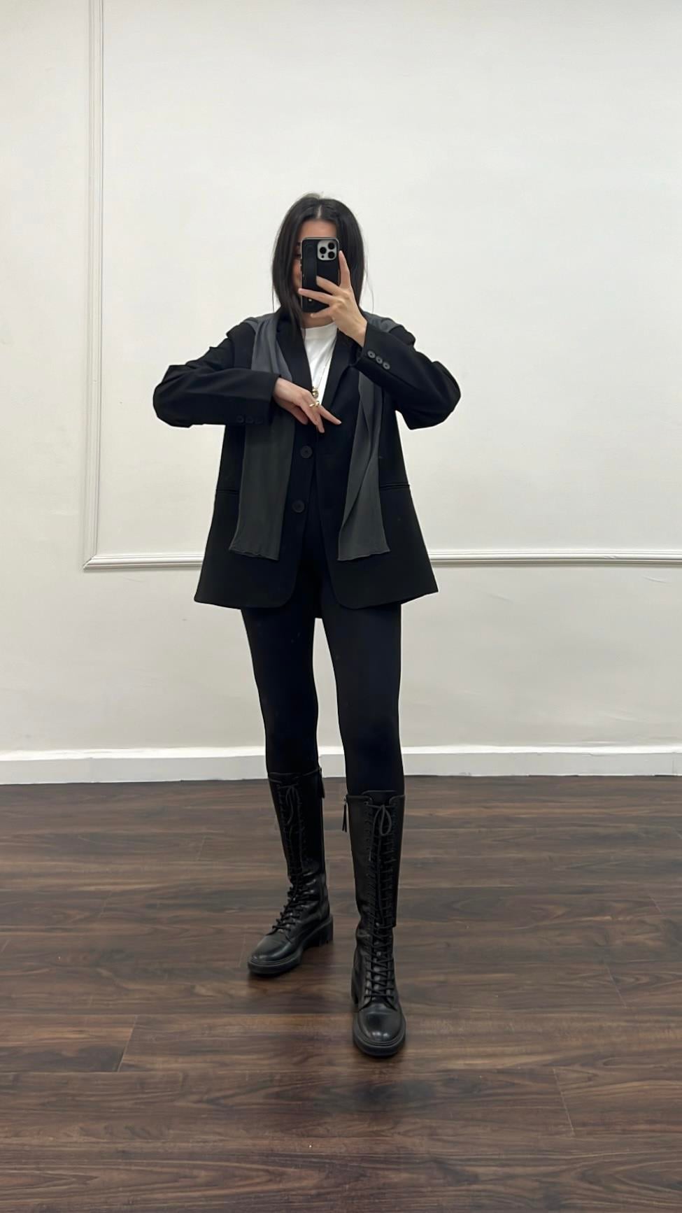 Siyah Oversıze Blazer Ceket