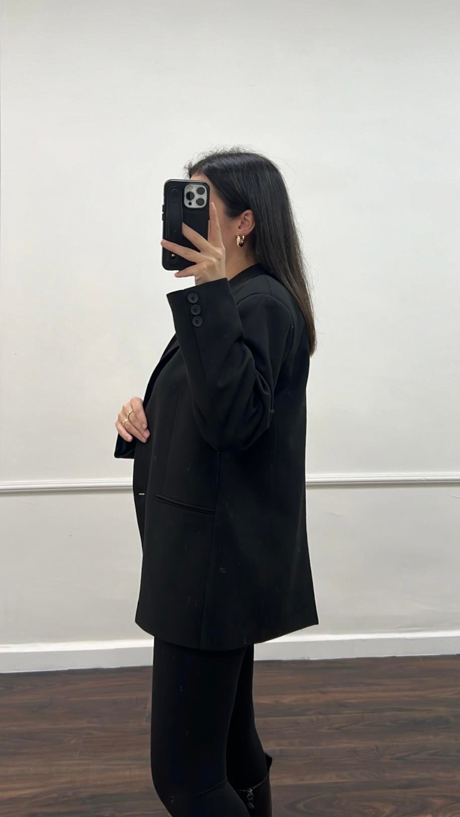 Siyah Oversıze Blazer Ceket