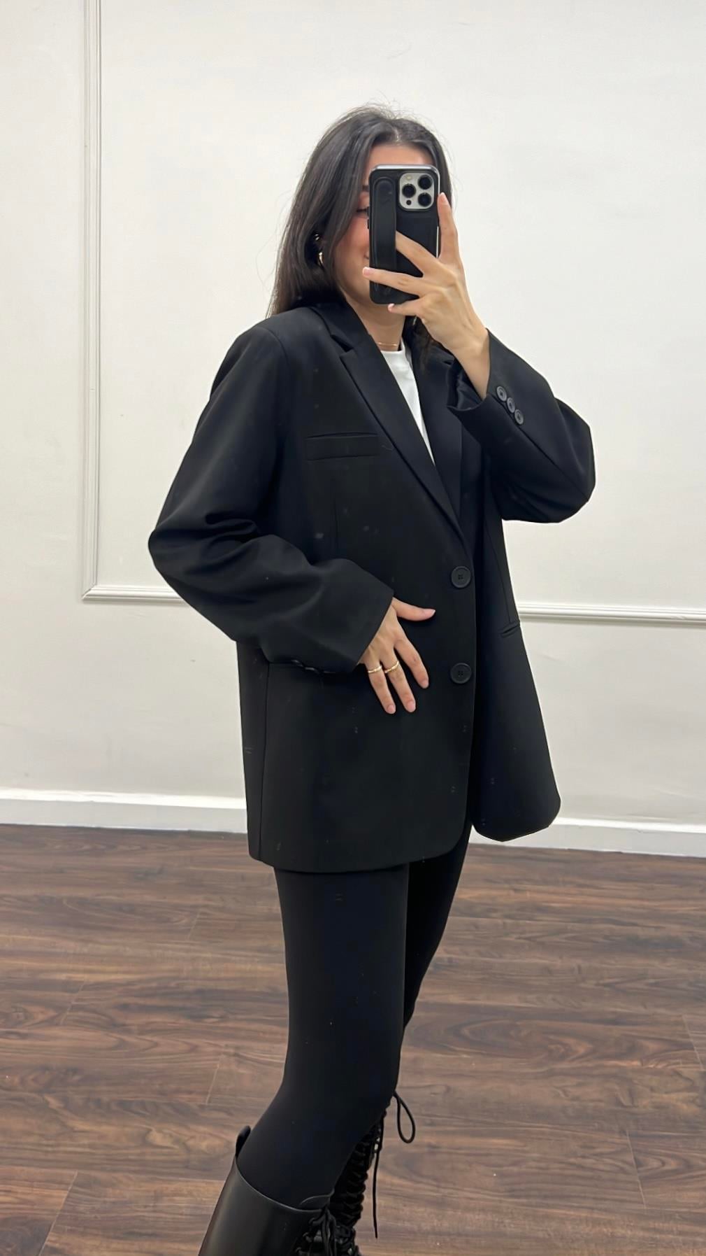 Siyah Oversıze Blazer Ceket