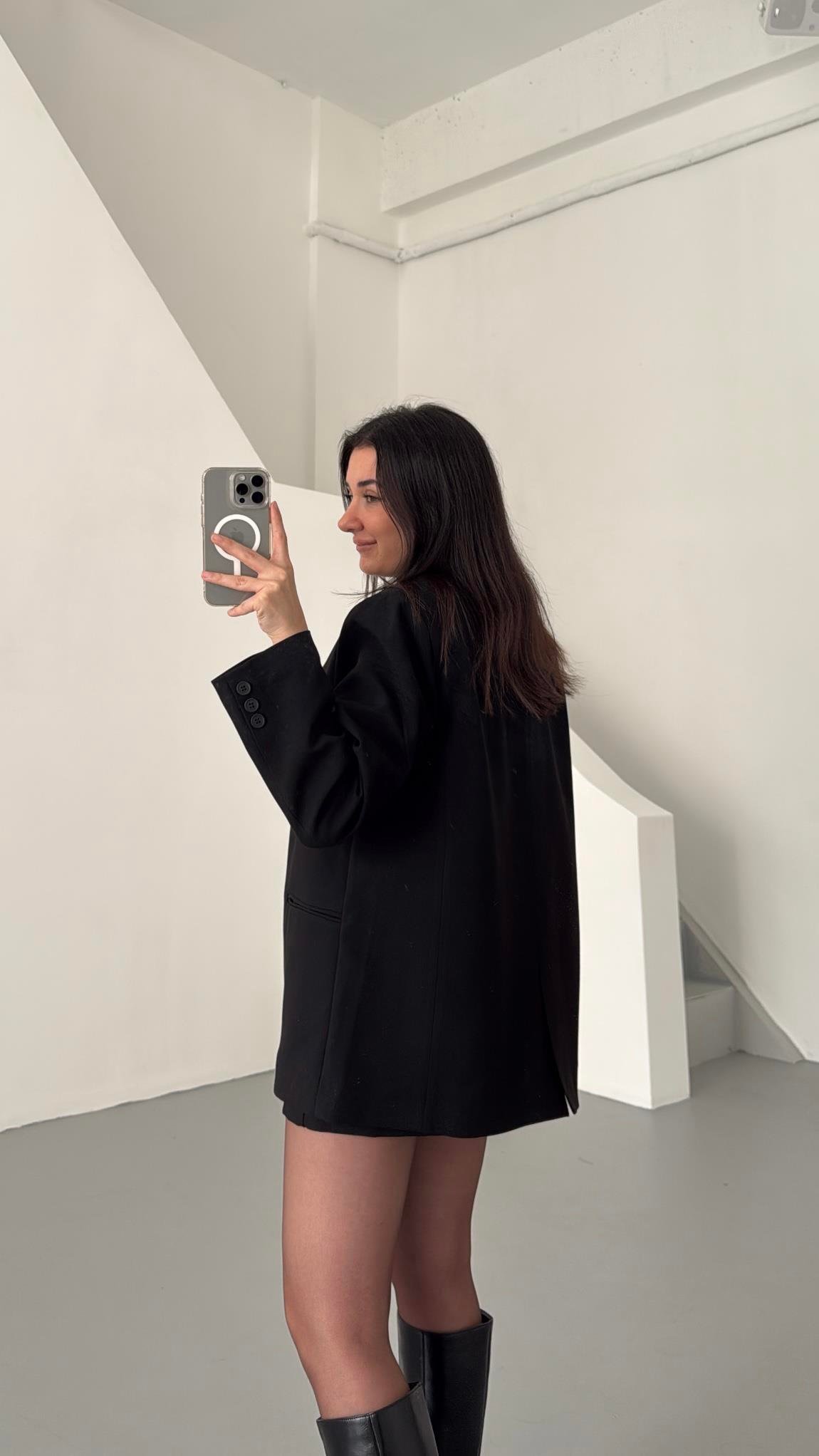 Siyah Oversıze Blazer Ceket