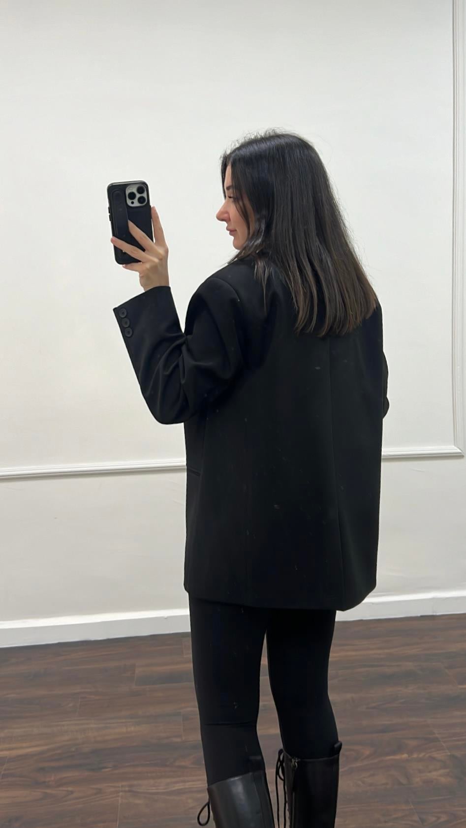 Siyah Oversıze Blazer Ceket