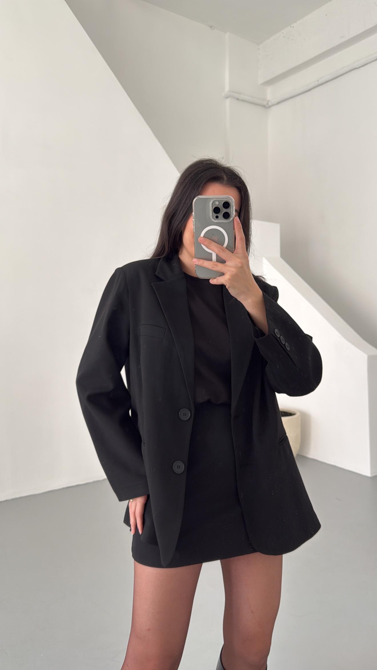 Siyah Oversıze Blazer Ceket