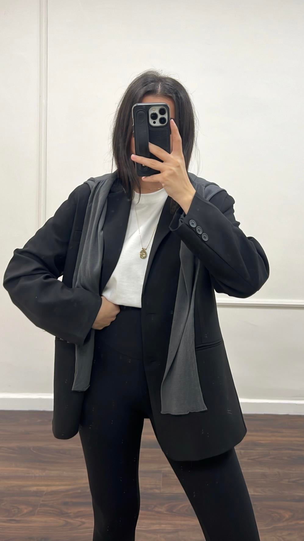 Siyah Oversıze Blazer Ceket