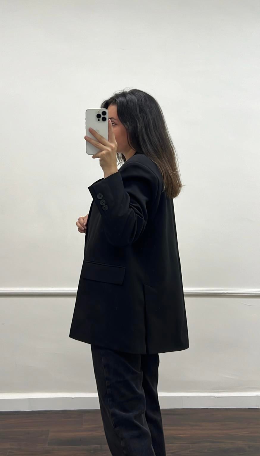 Siyah Oversize Blazer Ceket