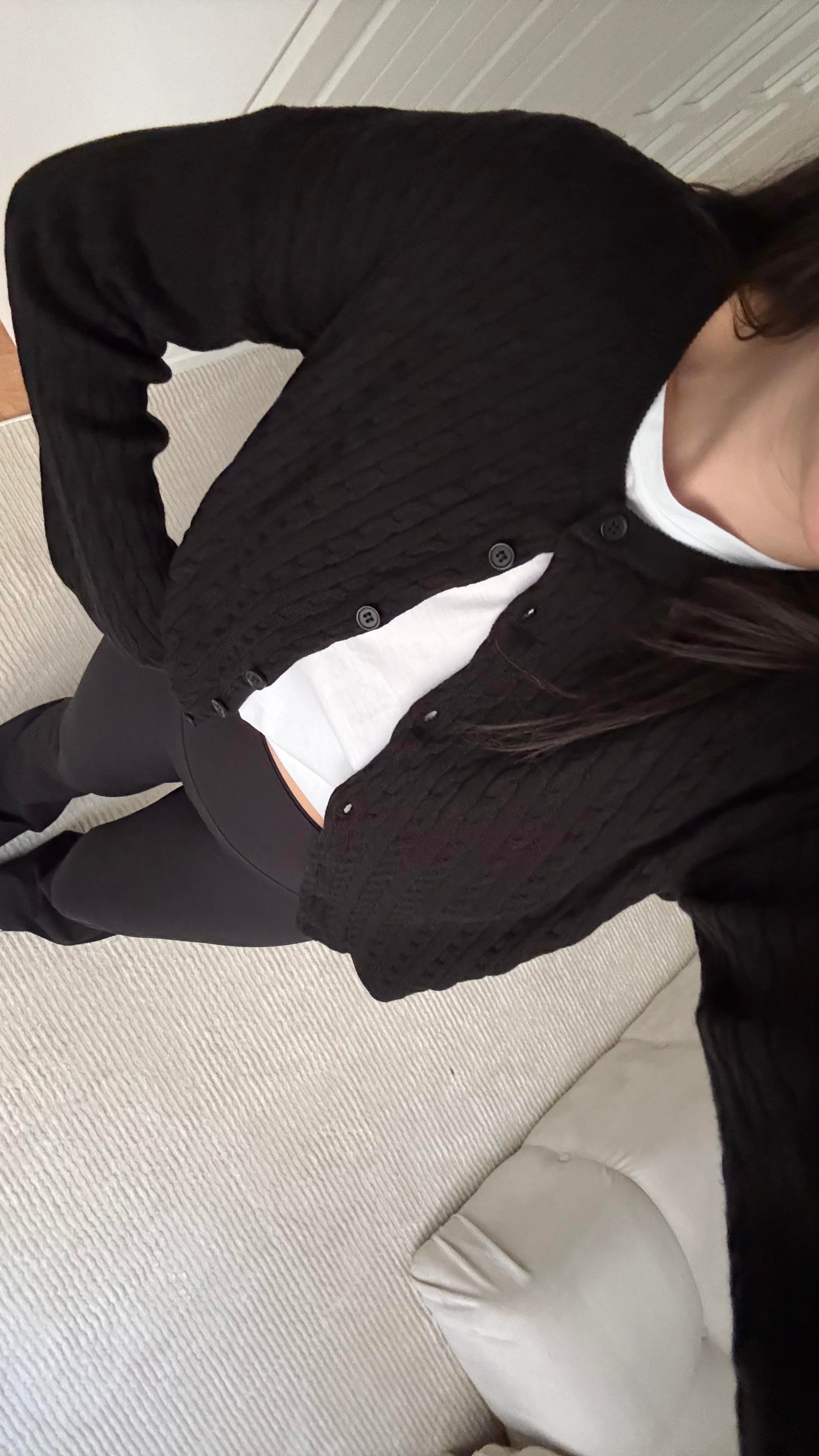 Siyah Saç Örme Premium Hırka