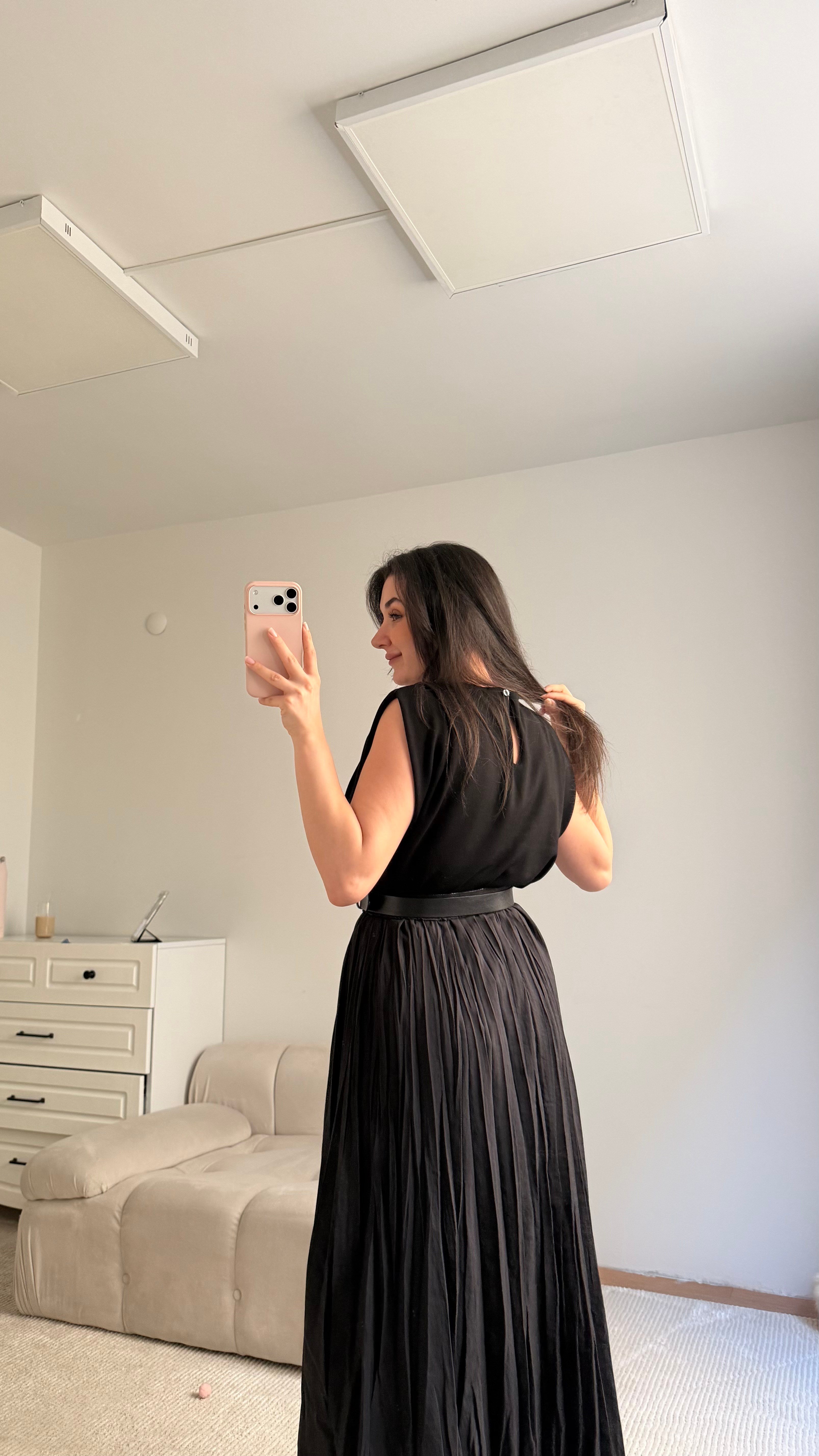 Siyah Sıfır Kol Vatkalı Premium Bluz